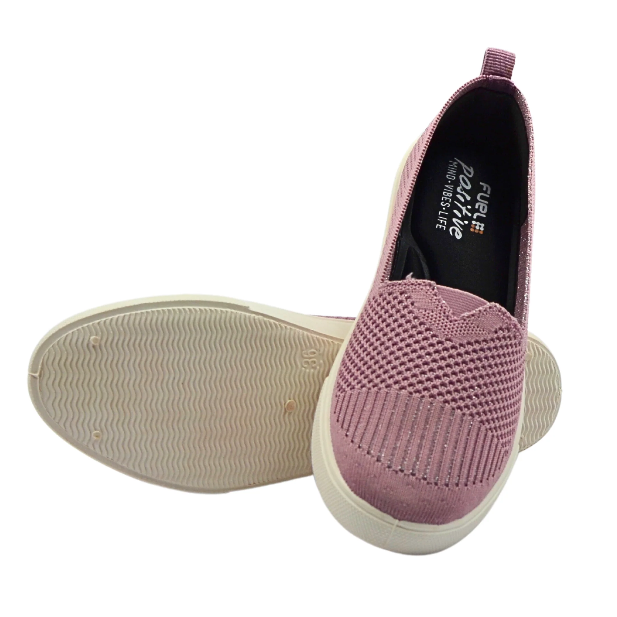 FUEL Sophia Stylish & Breathable Slip On Sports Shoes for Women (Mauve) - Image 6