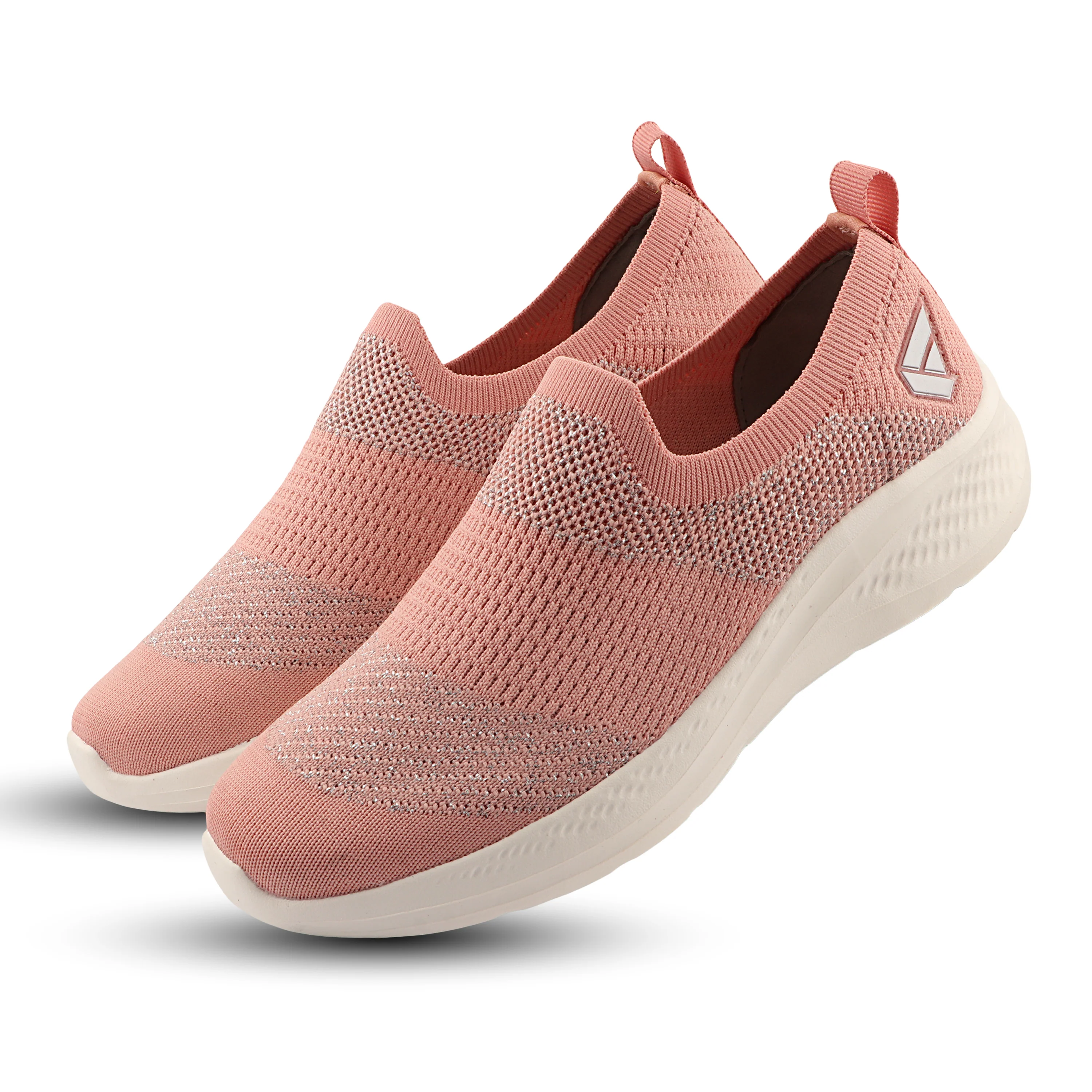 FUEL Sparkle Lightweight & Comfortable Casual Slip-On Daily Wear Sports Shoes for Women's (Peach) - Image 3