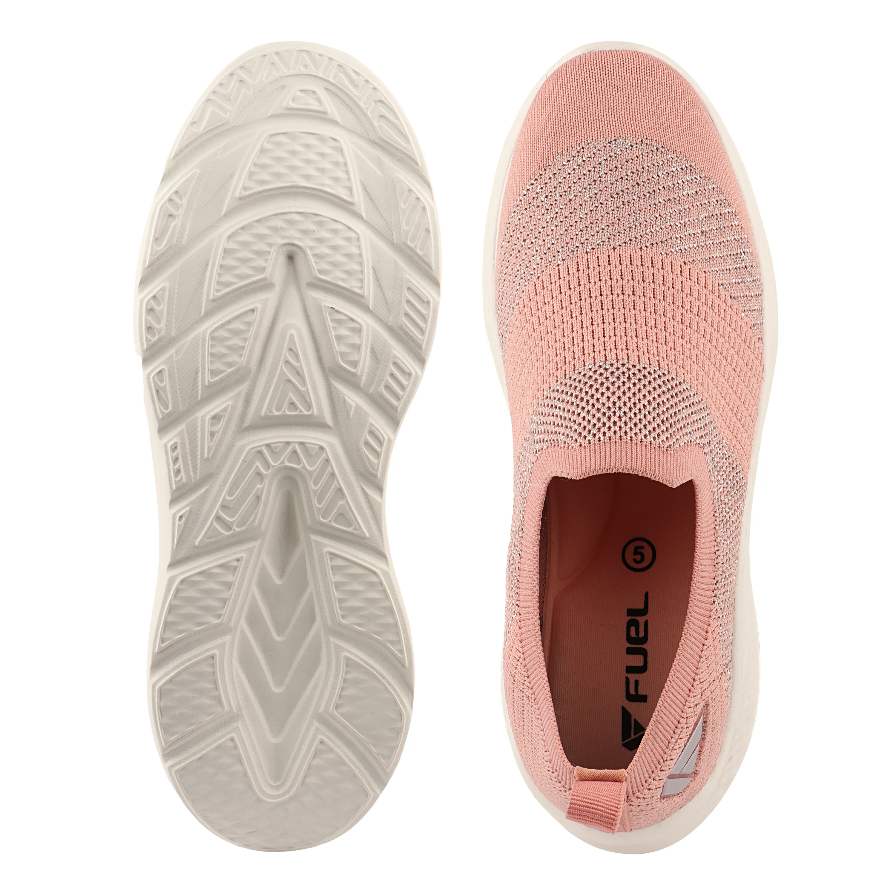 FUEL Sparkle Lightweight & Comfortable Casual Slip-On Daily Wear Sports Shoes for Women's (Peach) - Image 4
