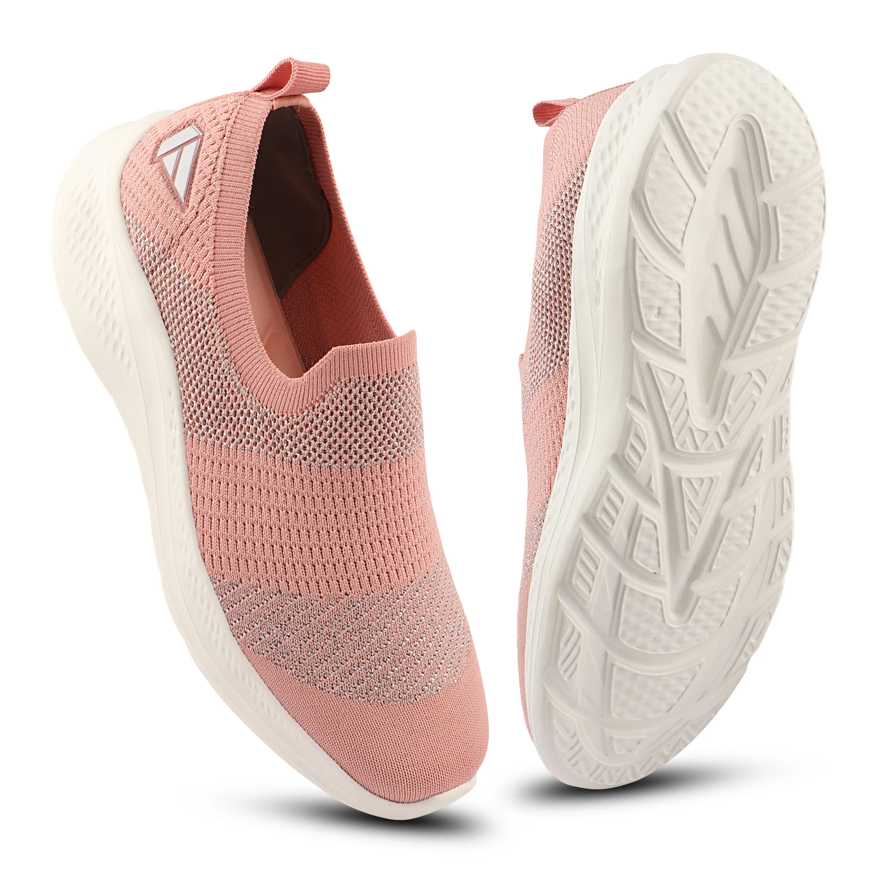 FUEL Sparkle Lightweight & Comfortable Casual Slip-On Daily Wear Sports Shoes for Women's (Peach) - Image 5