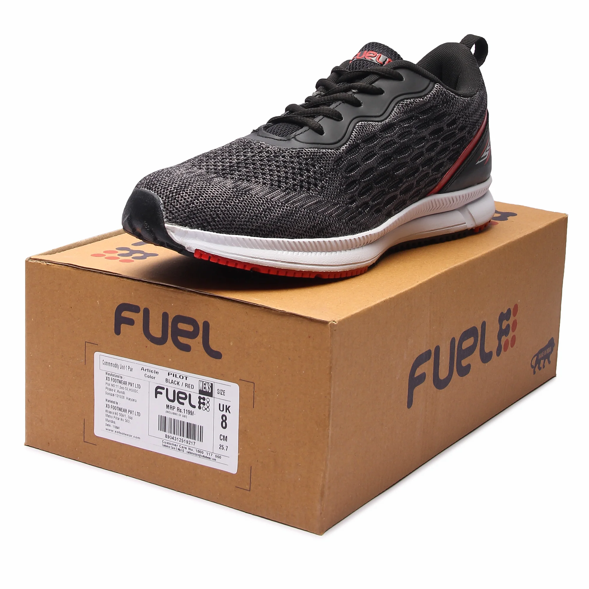 FUEL Pilot Comfortable Lightweight Breathable Knitting Sport Shoes for Men's  (Grey) - Image 7