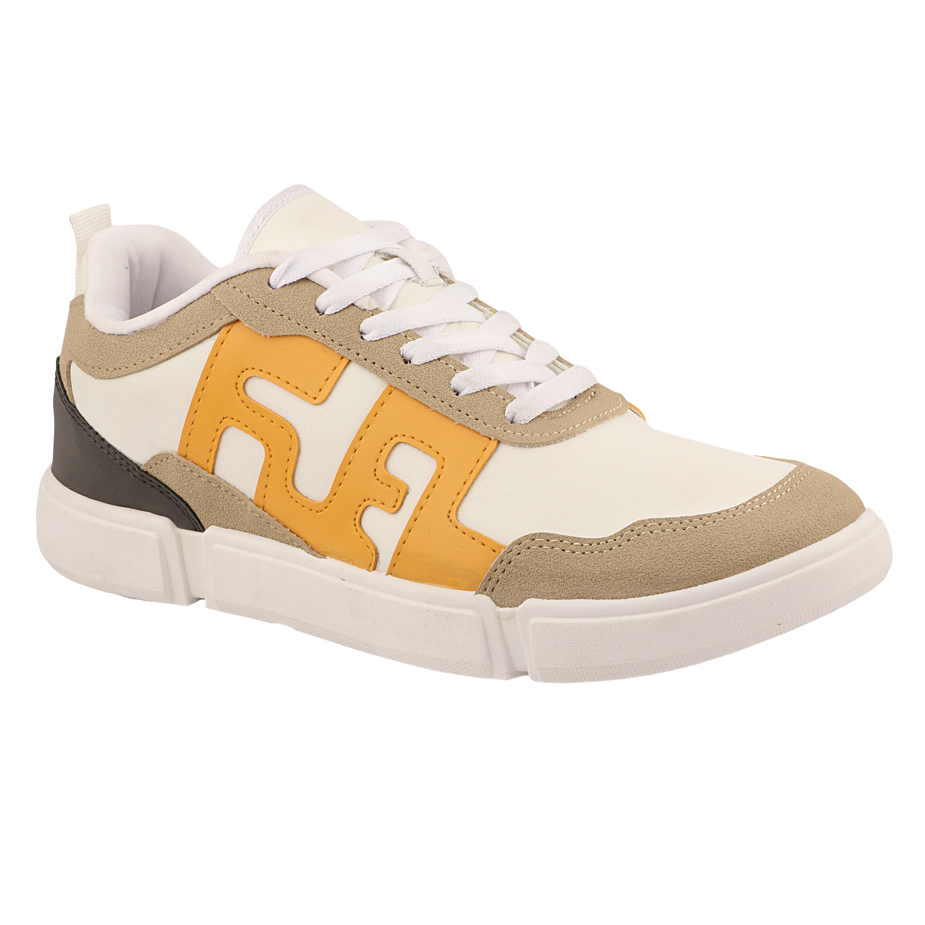 FUEL Striker Athletic Lightweight with Durable PVC Sole and Cushioned Comfort Shoes for Men's (White) - Image 3