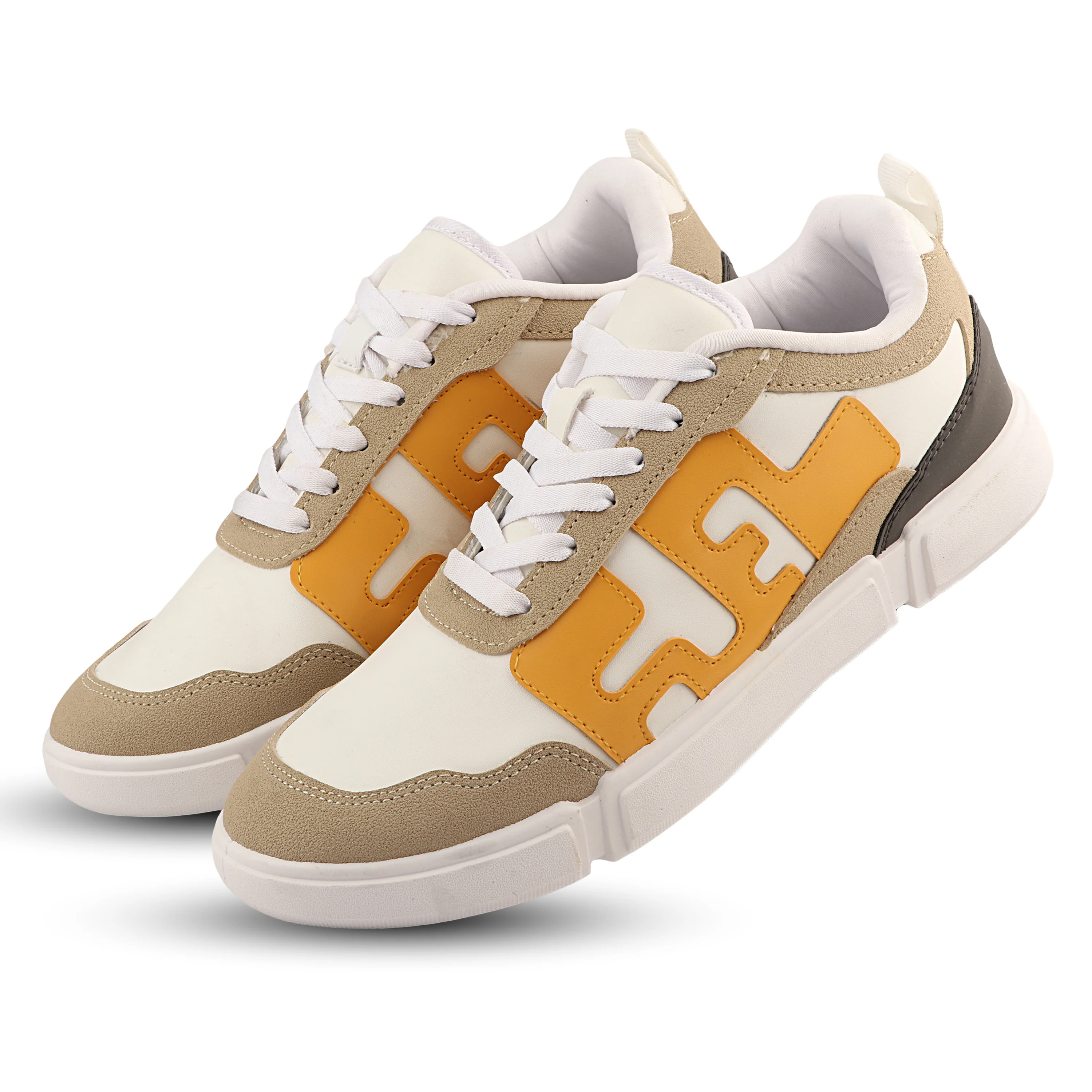 FUEL Striker Athletic Lightweight with Durable PVC Sole and Cushioned Comfort Shoes for Men's (White) - Image 4