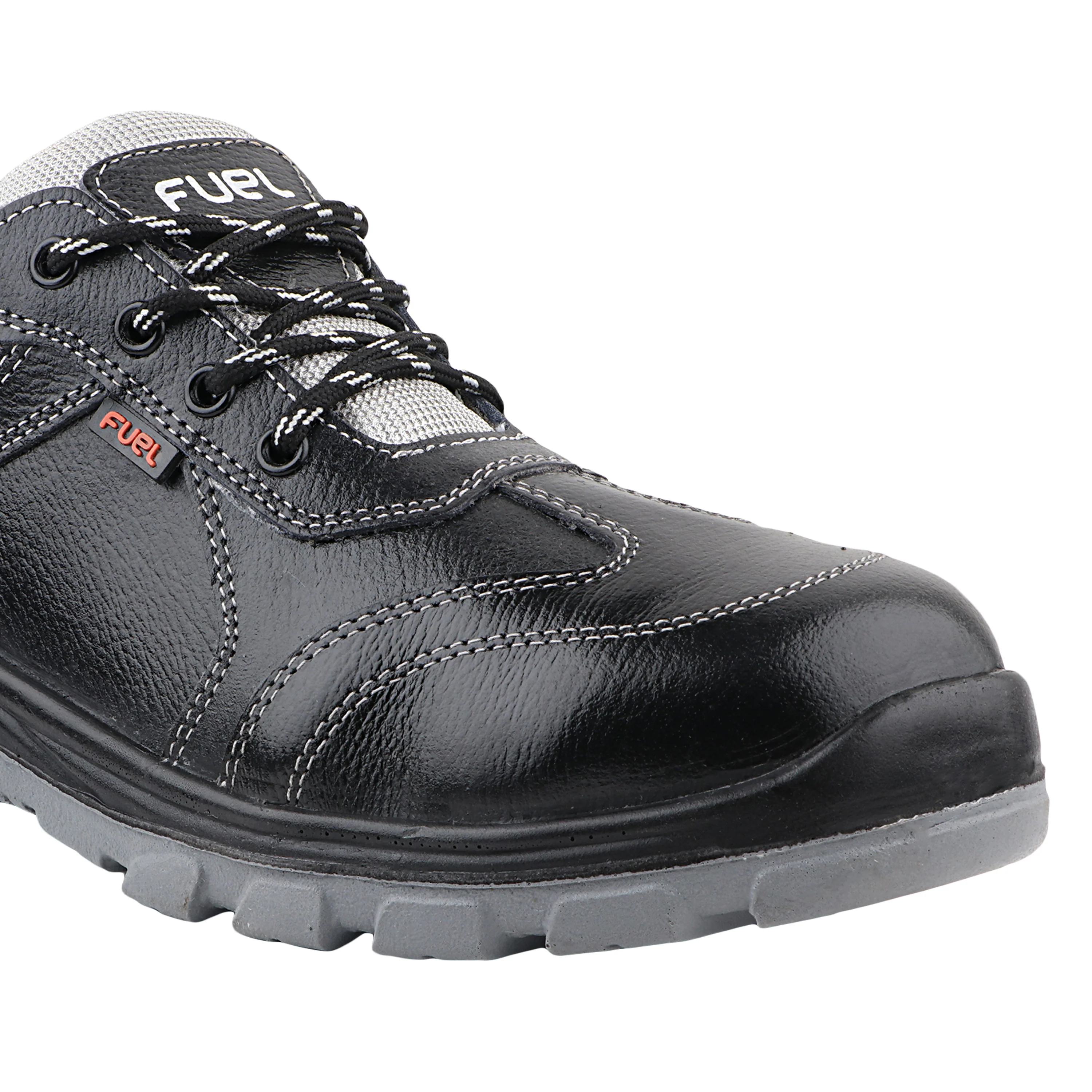 FUEL Stroid-DD  PU Single Density Industrial Sole Safety Shoes for Men with 200J Steel Toe (Black) - Image 4