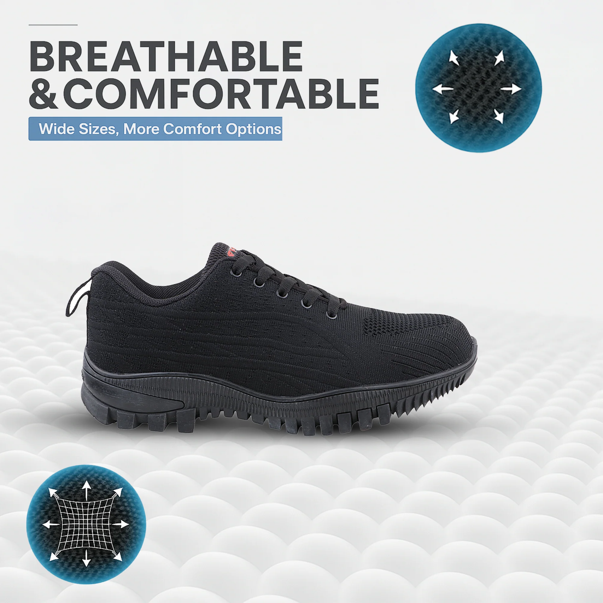 FUEL Trendy Safety Shoes in Strong Knitted Fabric, Metallic toe cap (200 J) Toe with Rubber Sole - Image 3