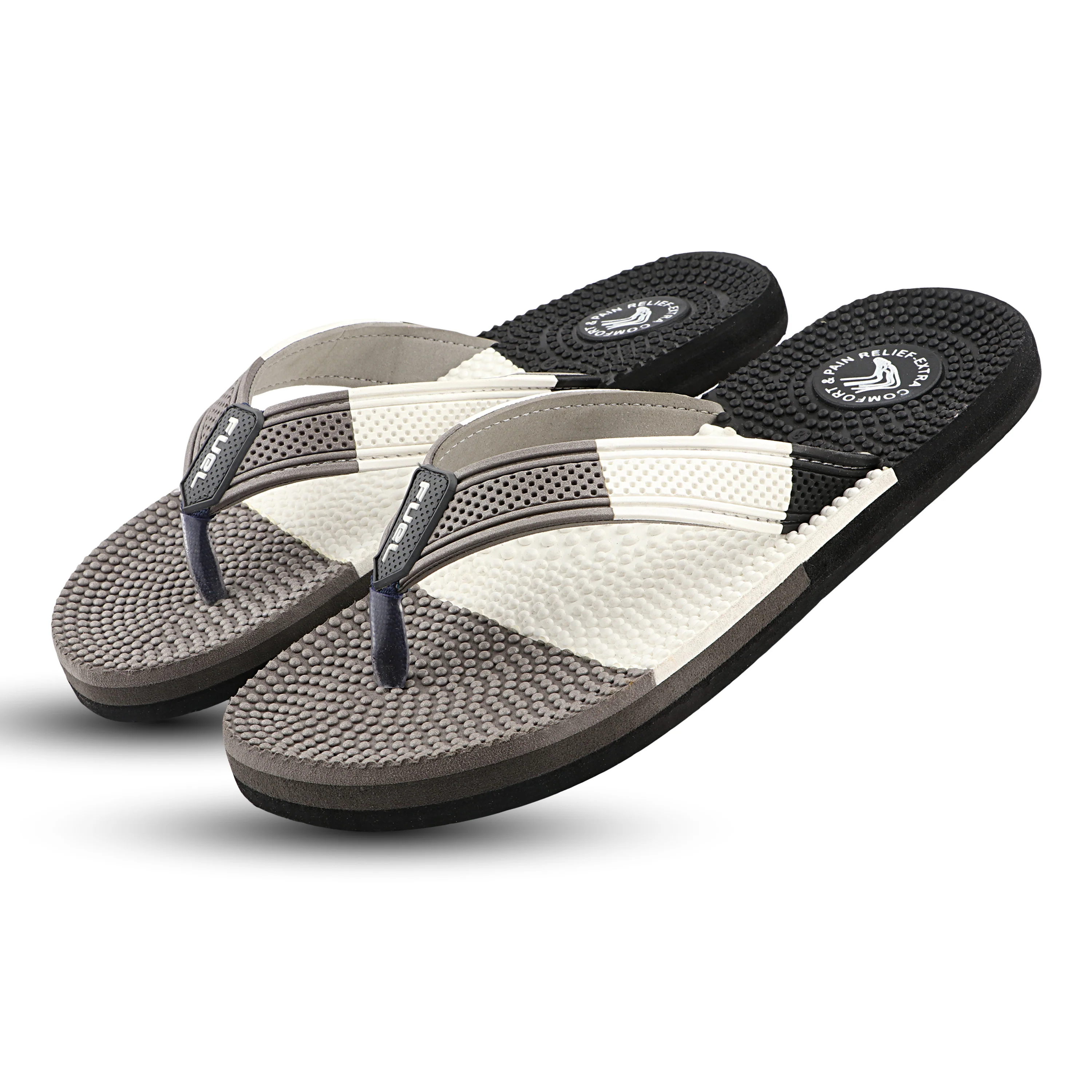 FUEL Trenzo Comfortable Slip-On Slippers with Cushioned Insole & Flexible Sole for Men's (Black) - Image 3