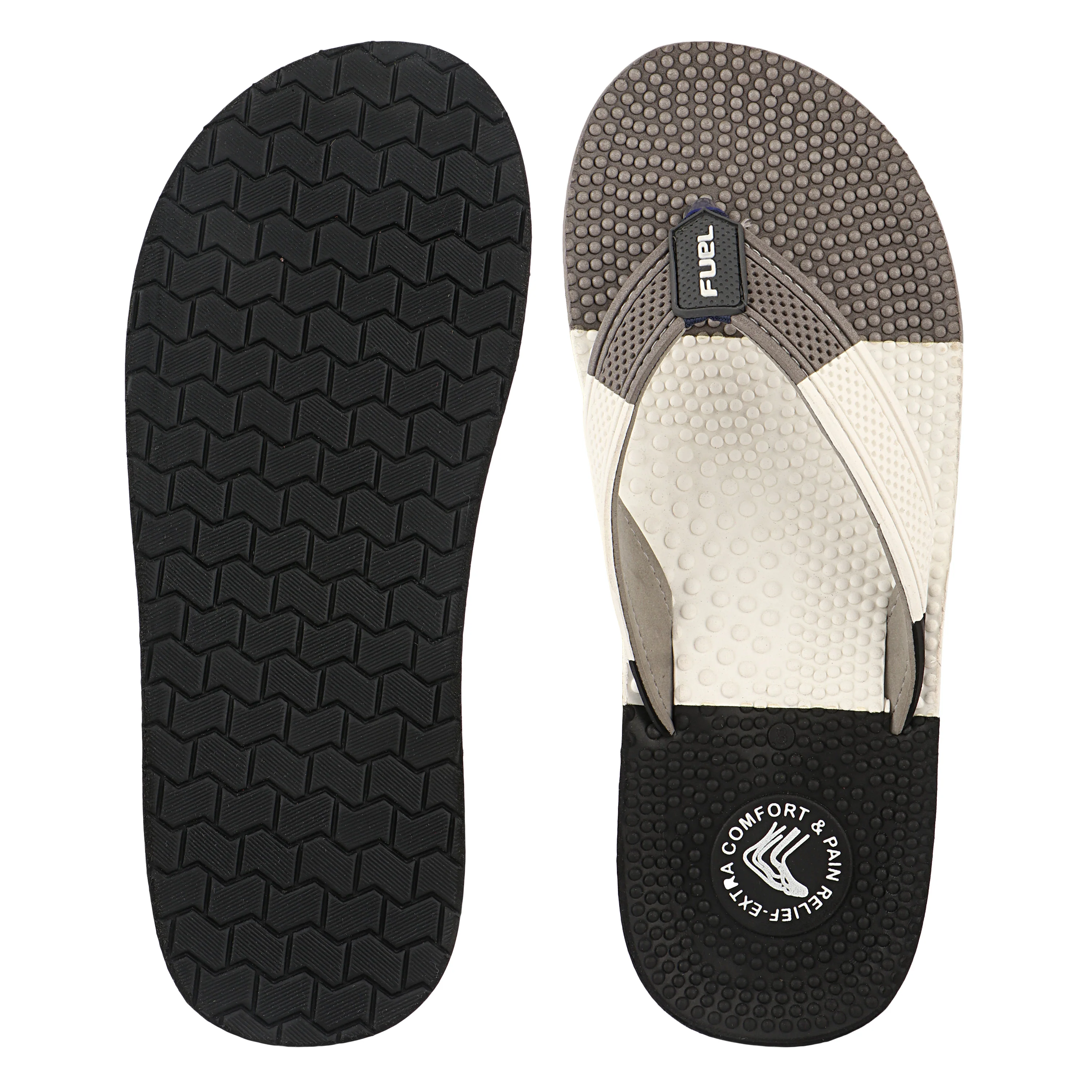 FUEL Trenzo Comfortable Slip-On Slippers with Cushioned Insole & Flexible Sole for Men's (Black) - Image 4