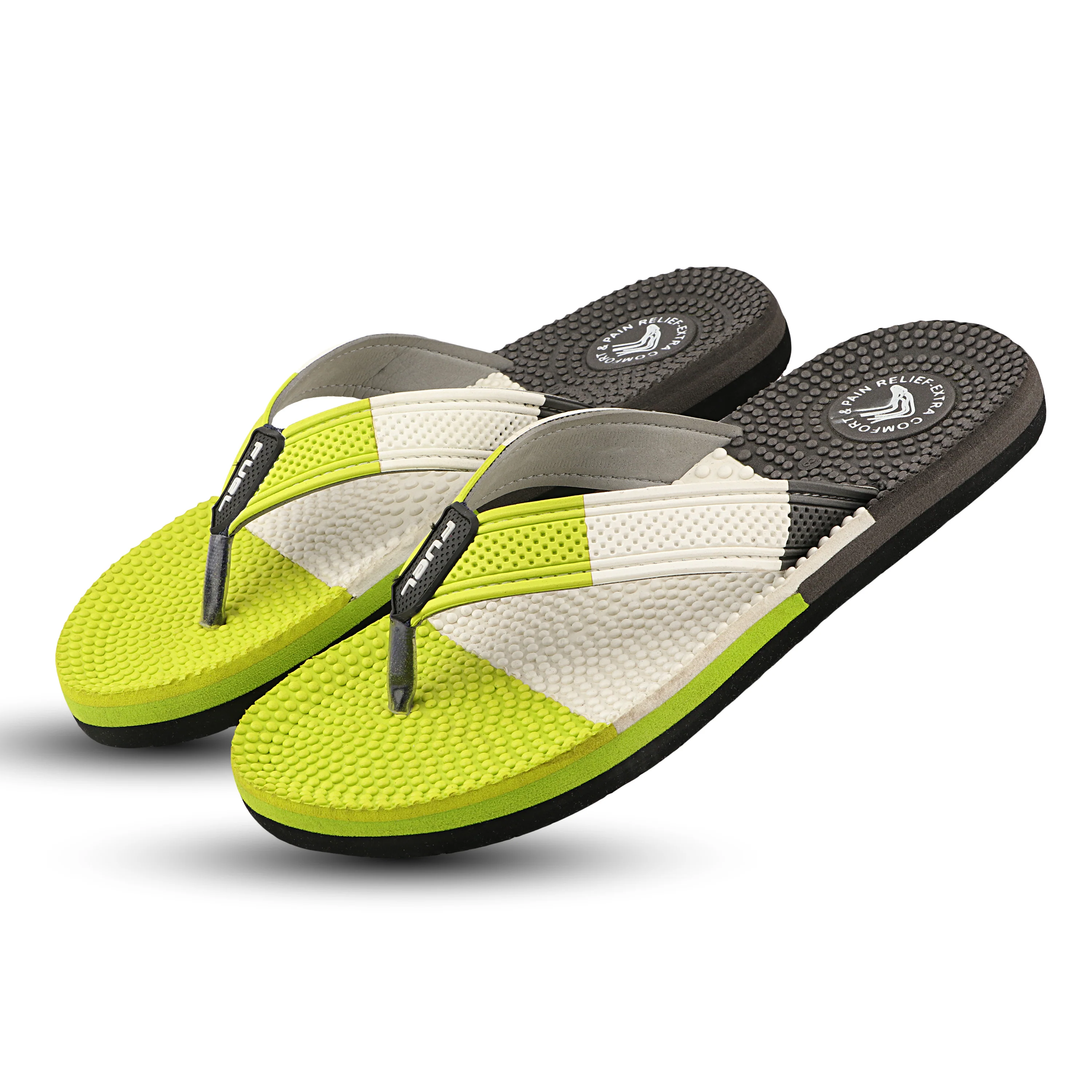 FUEL Trenzo Comfortable Slip-On Slippers with Cushioned Insole & Flexible Sole for Men's (Green) - Image 3