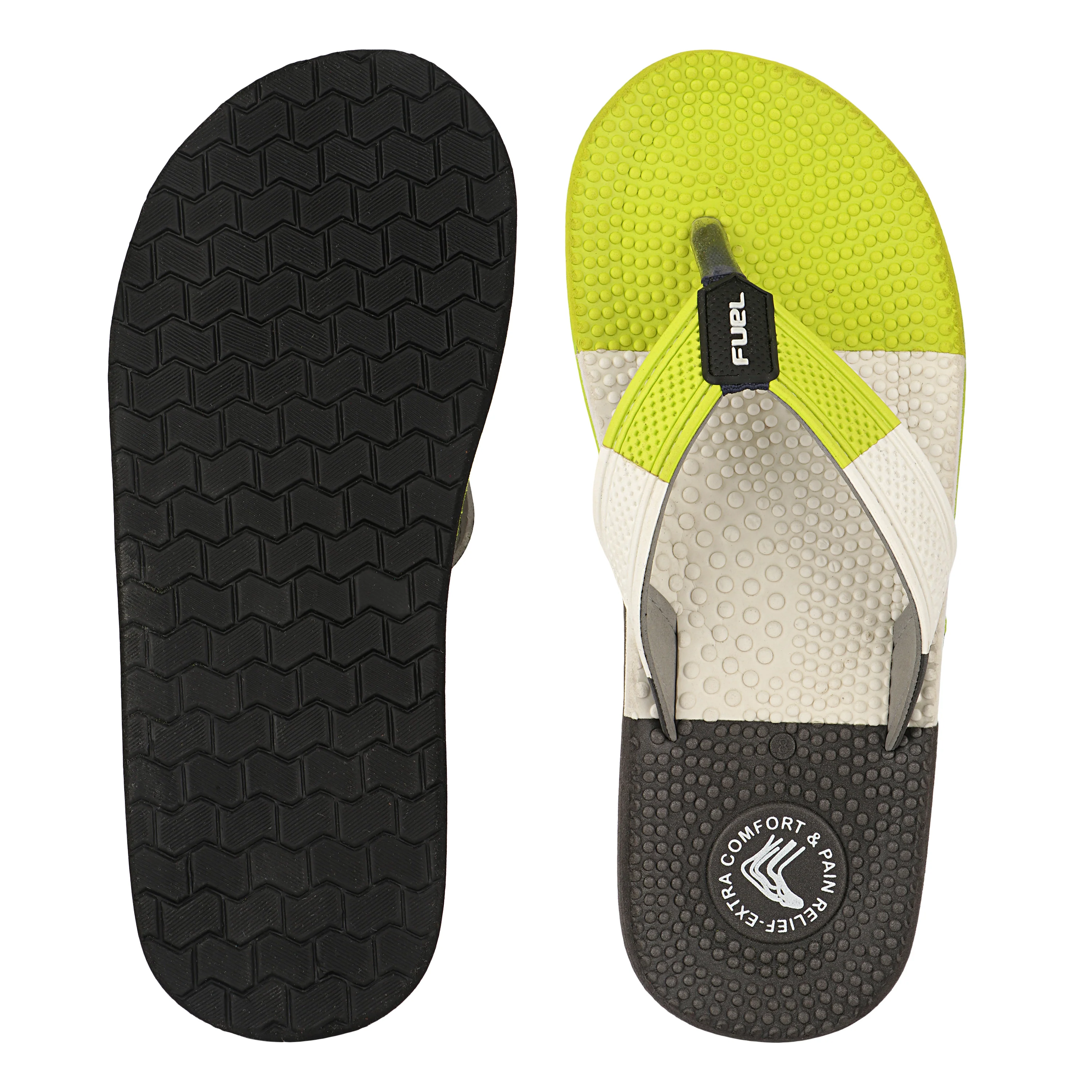 FUEL Trenzo Comfortable Slip-On Slippers with Cushioned Insole & Flexible Sole for Men's (Green) - Image 4