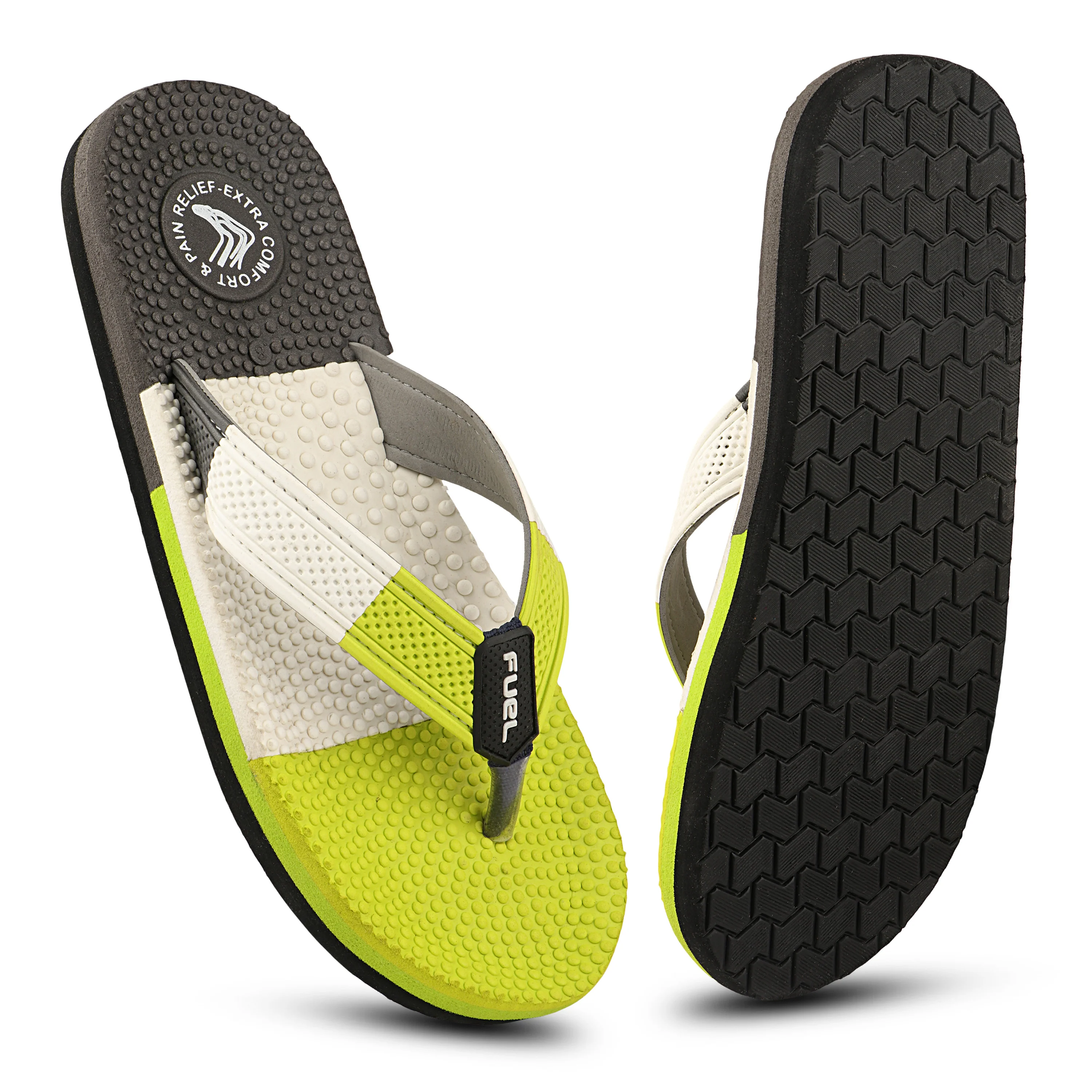 FUEL Trenzo Comfortable Slip-On Slippers with Cushioned Insole & Flexible Sole for Men's (Green) - Image 5
