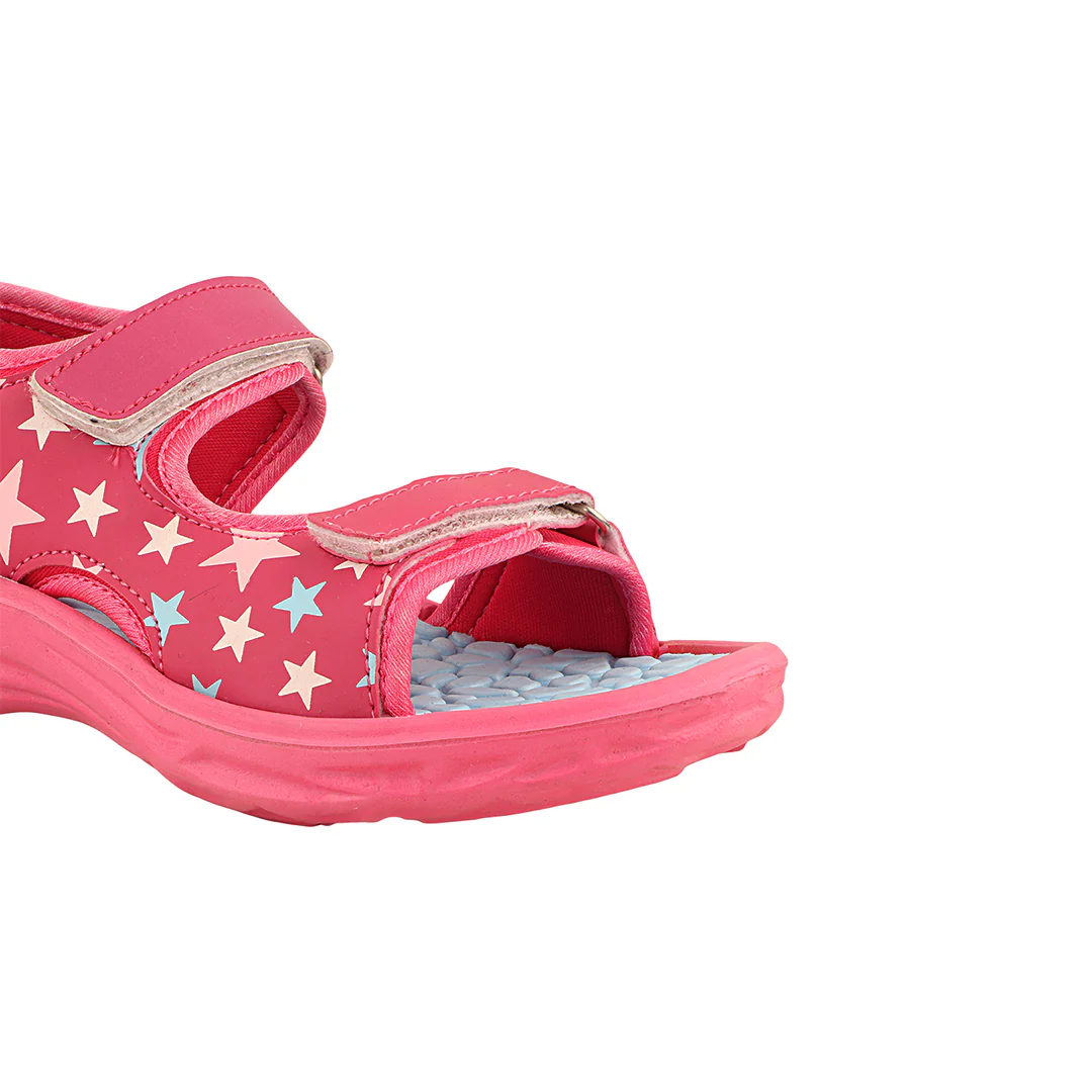 FUEL Twinkle-Toe Open Toe Two Strap Sandals with Comfort Sole For Little Girls (Pink) - Image 2