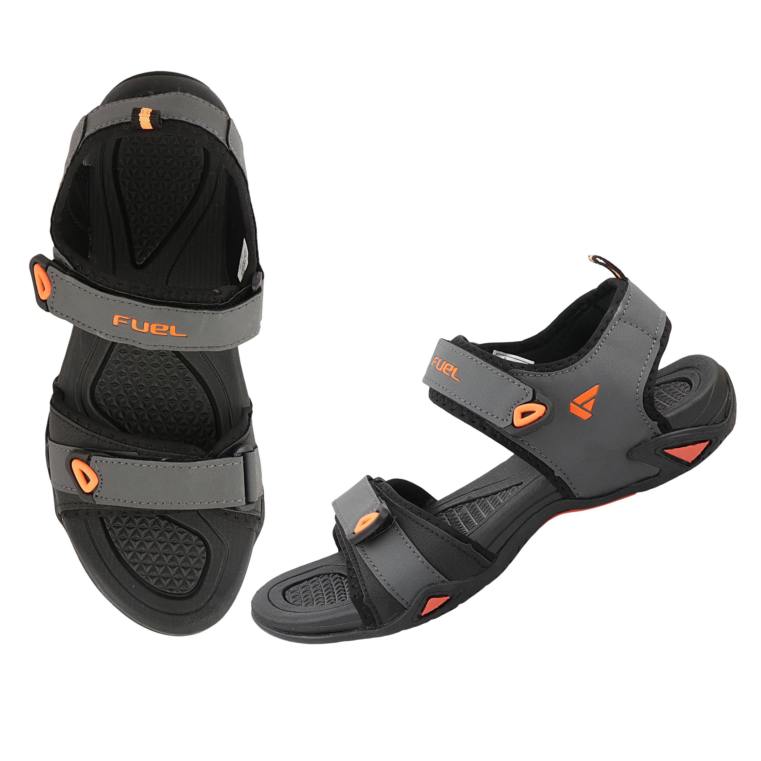 FUEL Vento-02 Comfortable & Light-weight Sandals For Men's (Grey) - Image 5