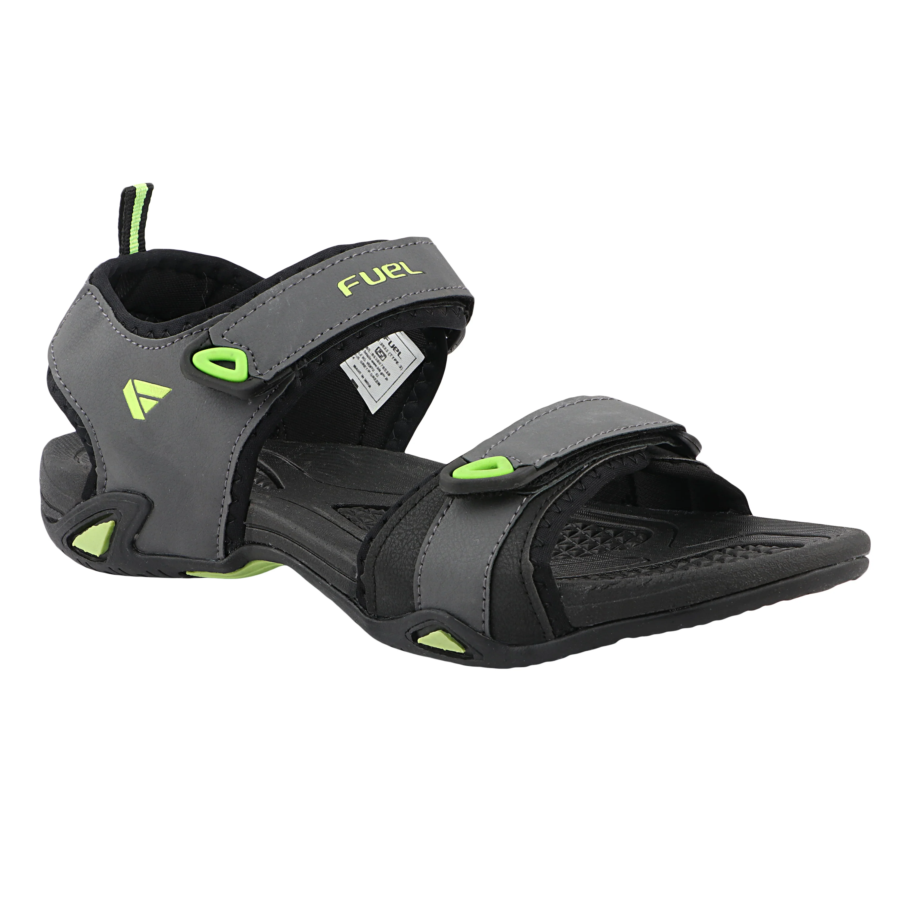 FUEL Vento-JR-01 Lightweight & Cushioned Footbed with Adjustable Velcro Closure Sports Sandal for Boys (Green)