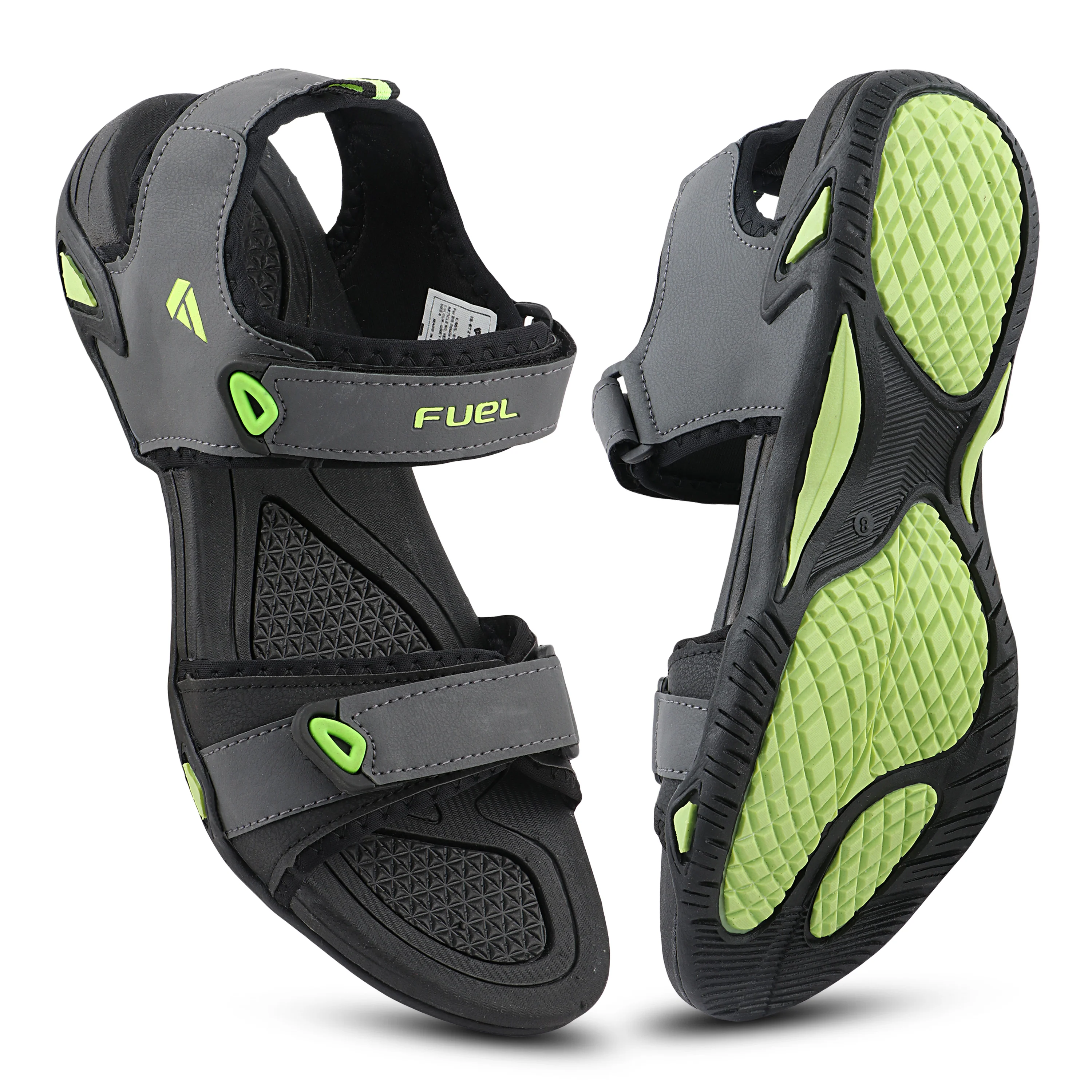 FUEL Vento-JR-01 Lightweight & Cushioned Footbed with Adjustable Velcro Closure Sports Sandal for Boys (Green) - Image 5