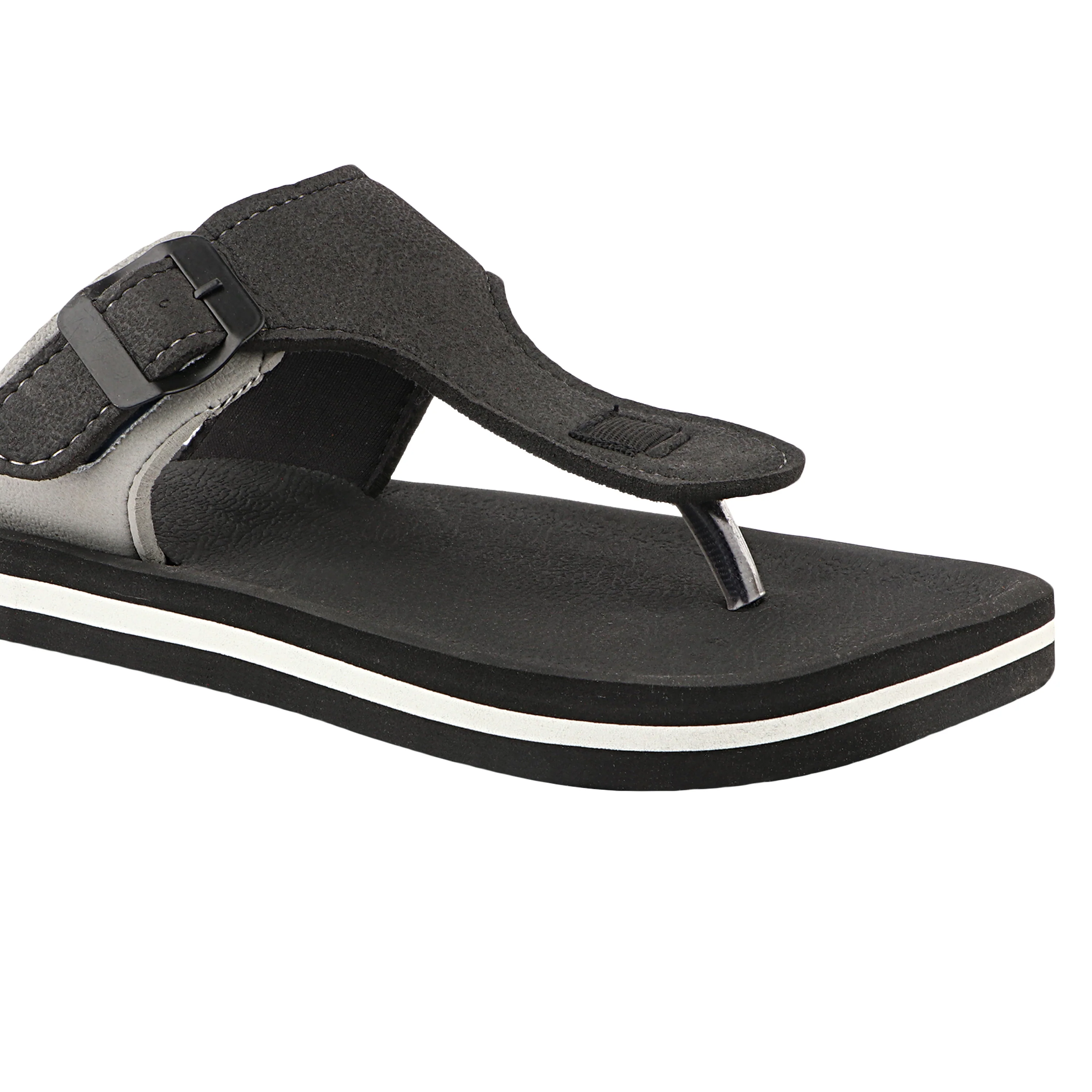 FUEL Walkfit Flexible EVA Sole Slippers with Cushioned Support for Men's (Black) - Image 2