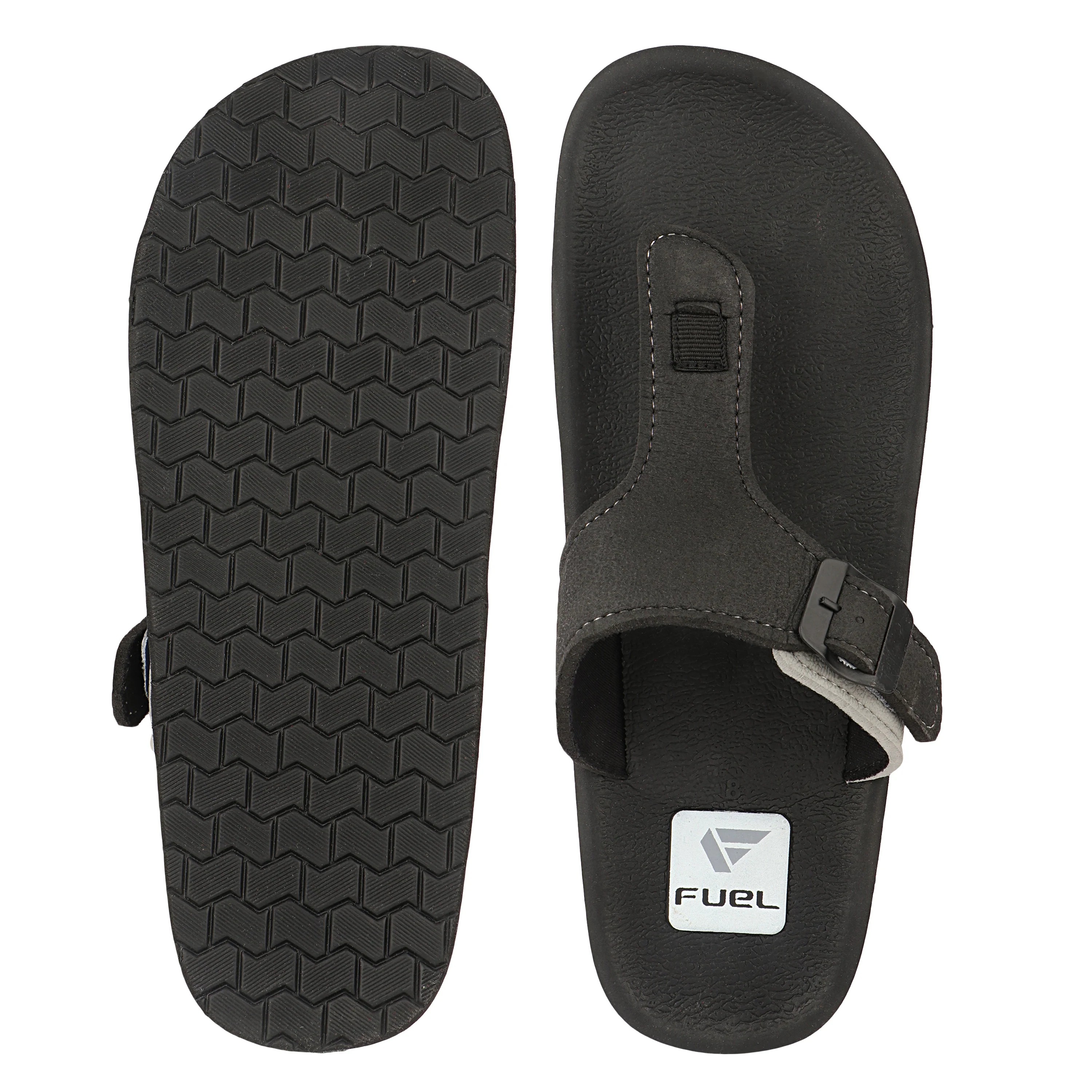 FUEL Walkfit Flexible EVA Sole Slippers with Cushioned Support for Men's (Black) - Image 4