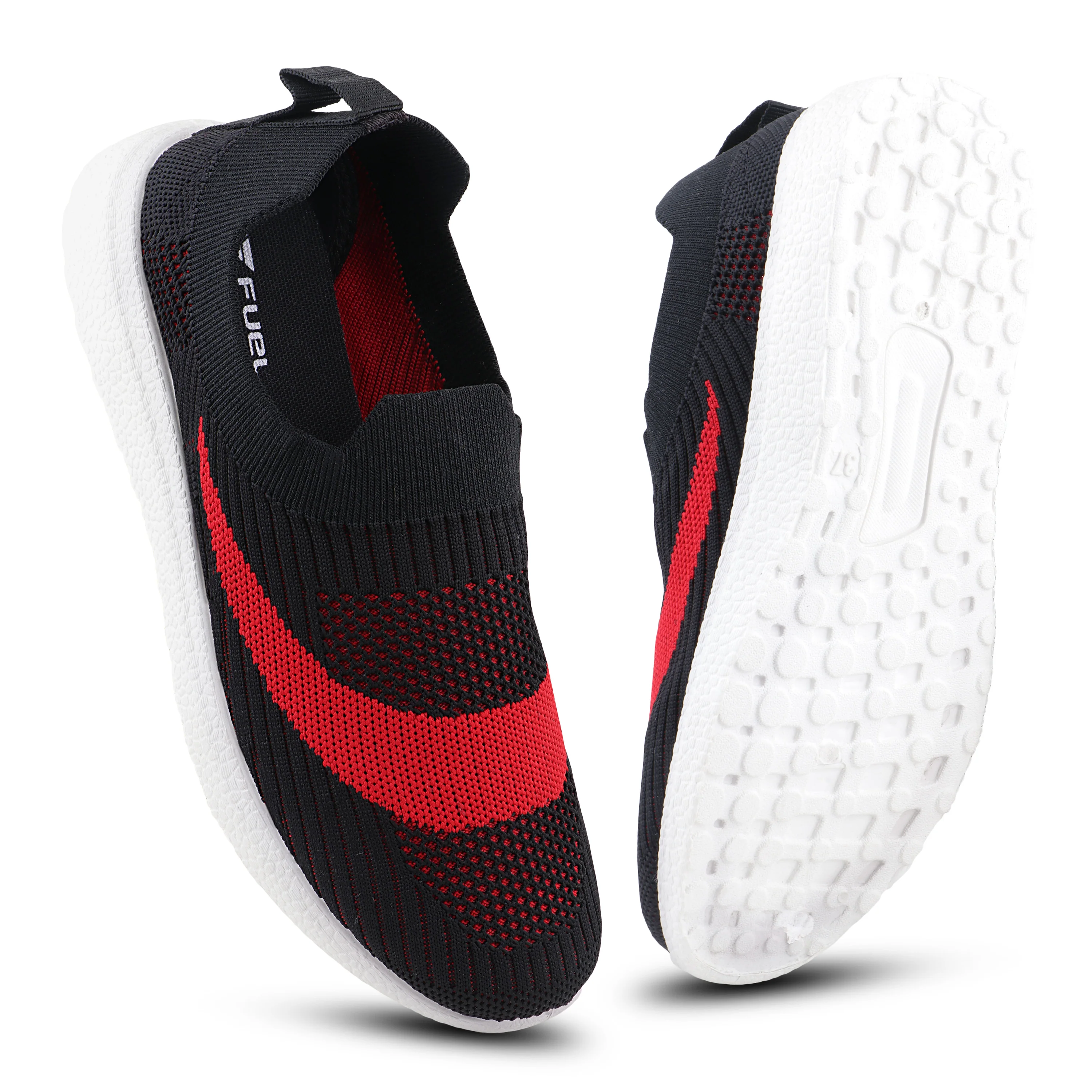 FUEL Wanda Lightweight Breathable & Stylish Slip-On Casual Shoes for Women's (Black-Red) - Image 6