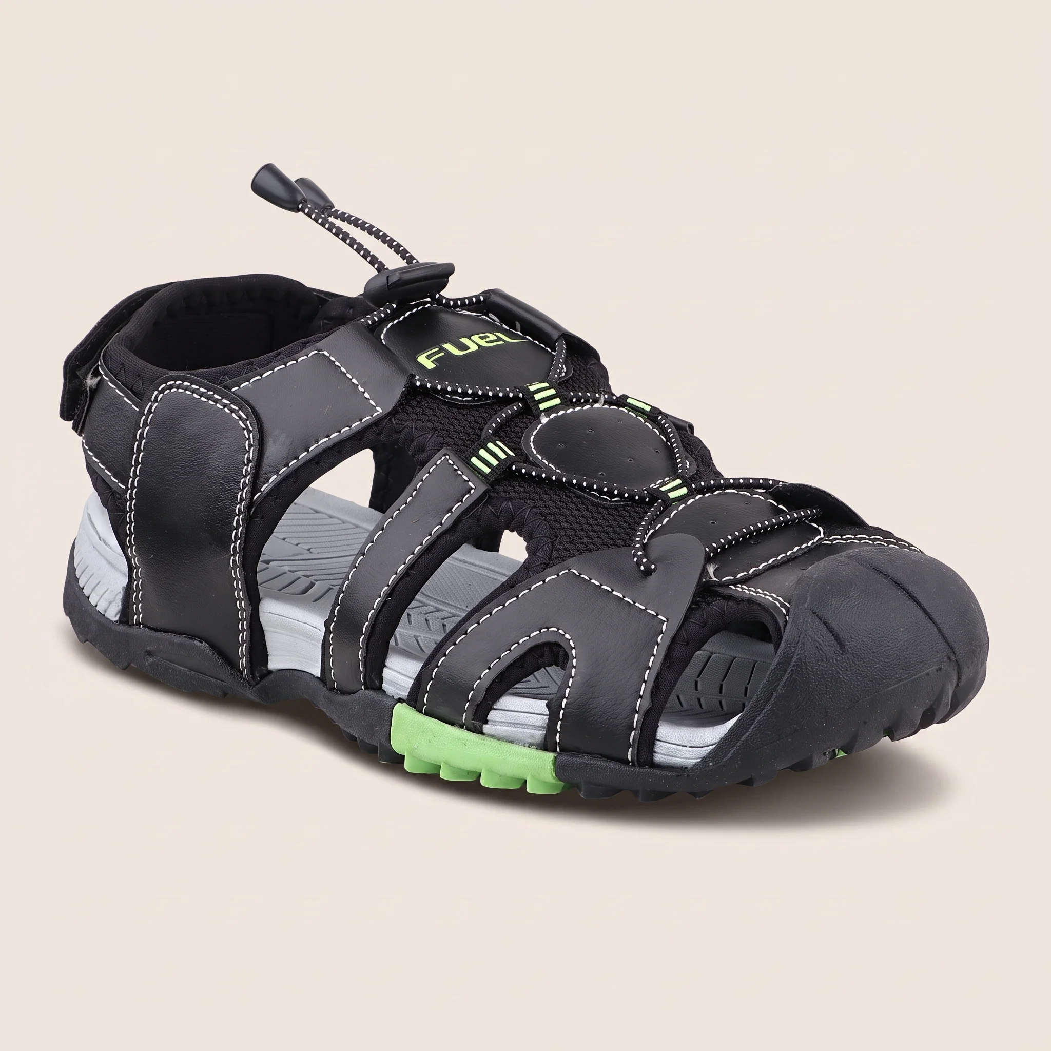 FUEL Warriors Lightweight & All-Day Comfort Sandals for Men's (Black)