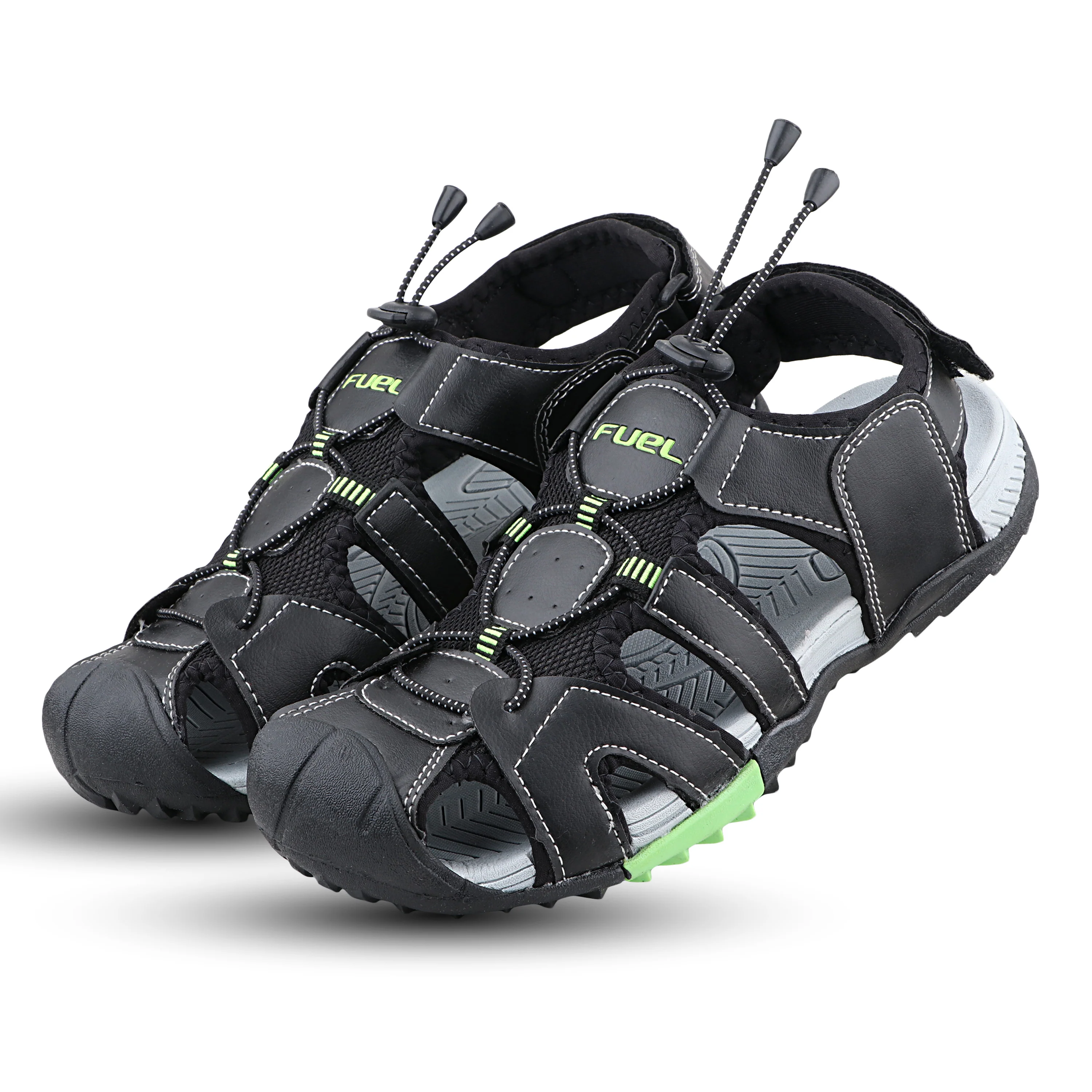 FUEL Warriors Lightweight & All-Day Comfort Sandals for Men's (Black) - Image 3