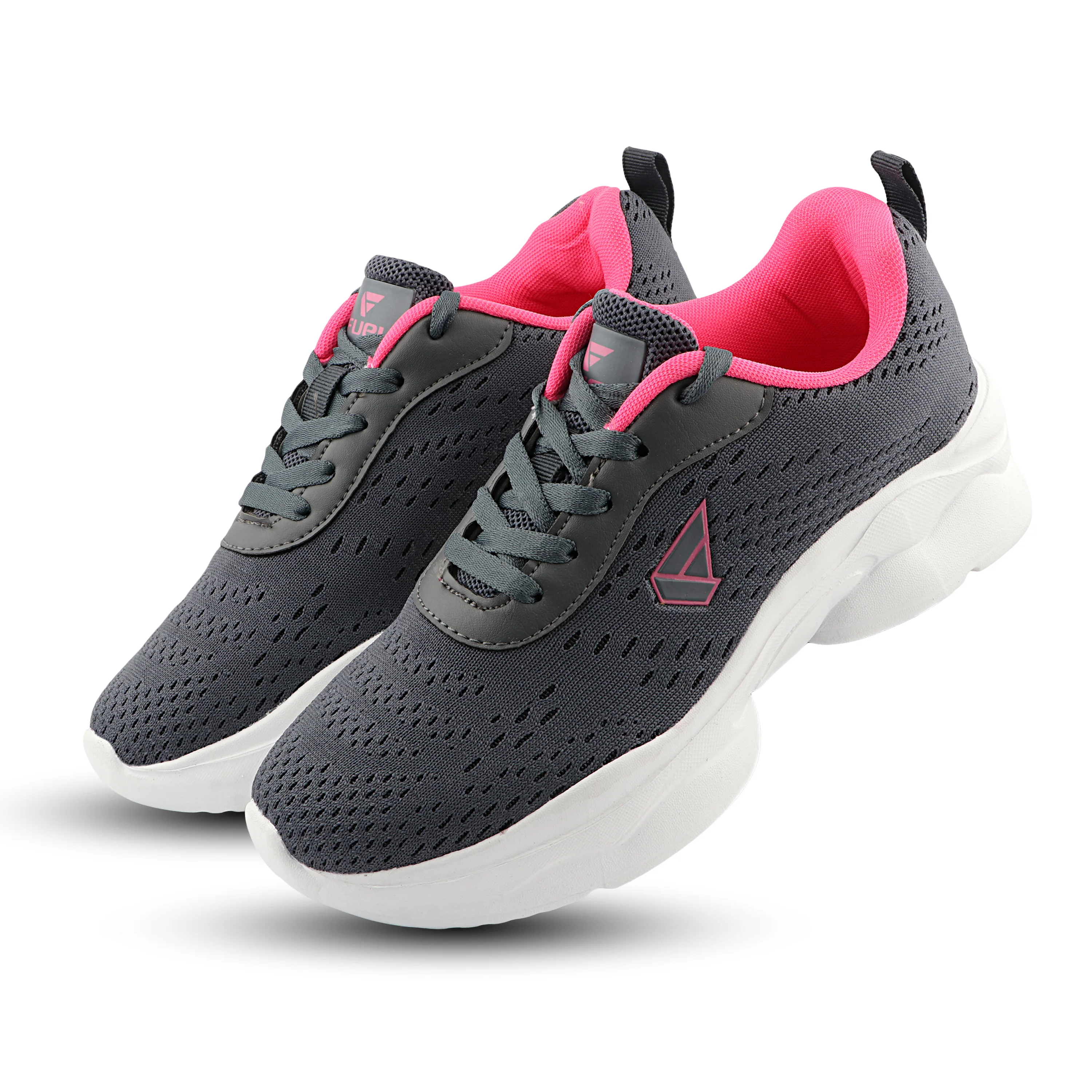 FUEL Wave Breathable & Cushioned Footbed Lace-Up Sports Shoes For Women's (Grey) - Image 3