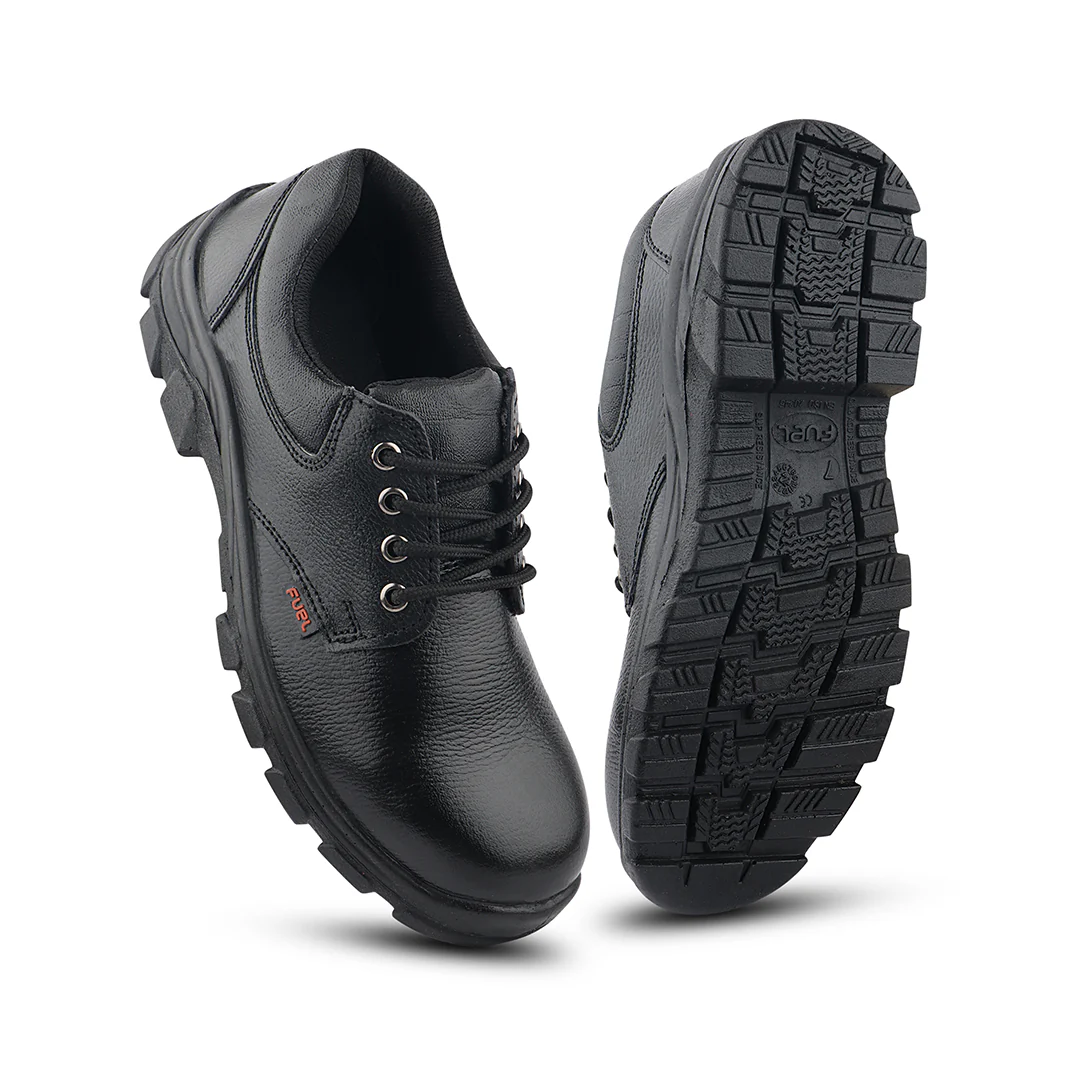 FUEL Spear SD Grain Leather Upper Industrial Safety Shoes for Men's (Black) - Image 9