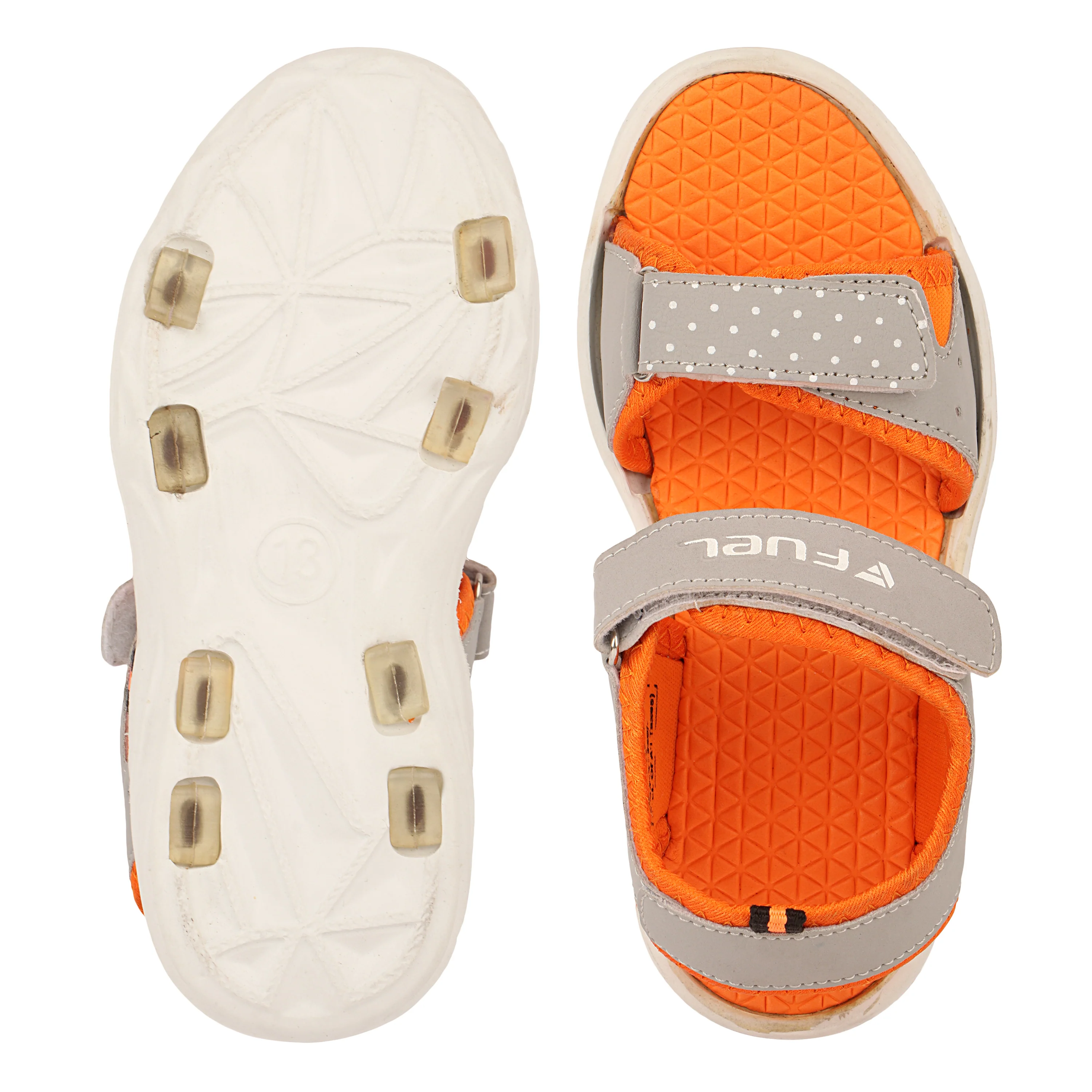 FUEL Yug-01 Cushioned Footbed with Velcro Closure & Lightweight EVA Sole Sports Sansal for Kids (Orange) - Image 5