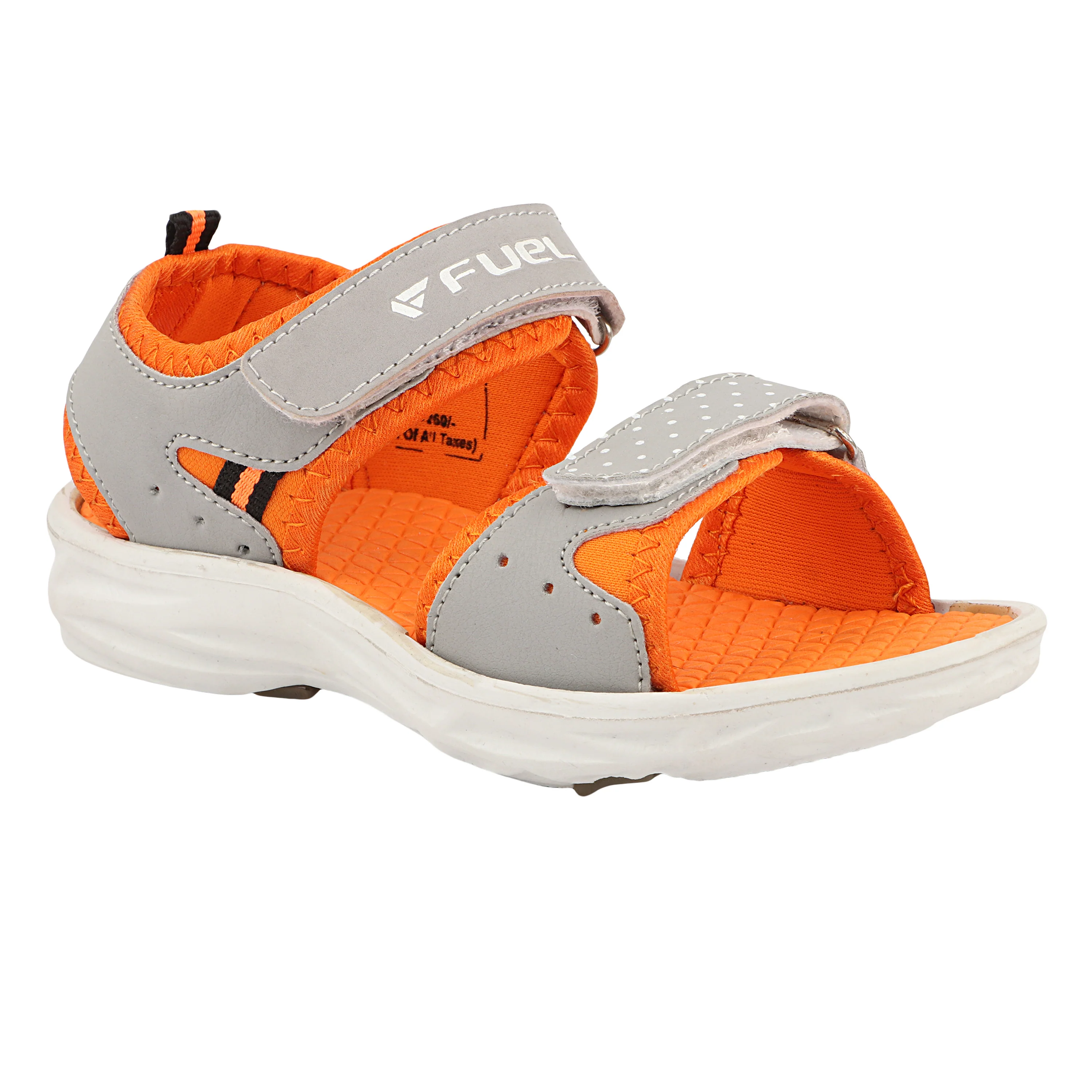 FUEL Yug-01 Cushioned Footbed with Velcro Closure & Lightweight EVA Sole Sports Sansal for Kids (Orange) - Image 6