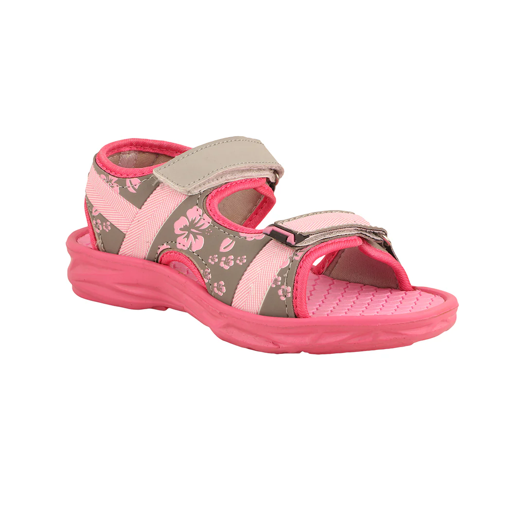 FUEL Zesty Open Toe Two Strap Sandals with Comfort Sole For Little Girls (Pink)