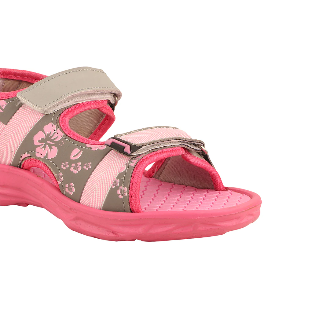 FUEL Zesty Open Toe Two Strap Sandals with Comfort Sole For Little Girls (Pink) - Image 2