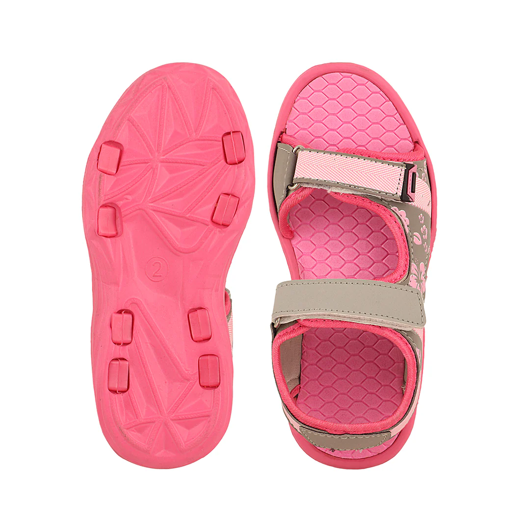FUEL Zesty Open Toe Two Strap Sandals with Comfort Sole For Little Girls (Pink) - Image 5