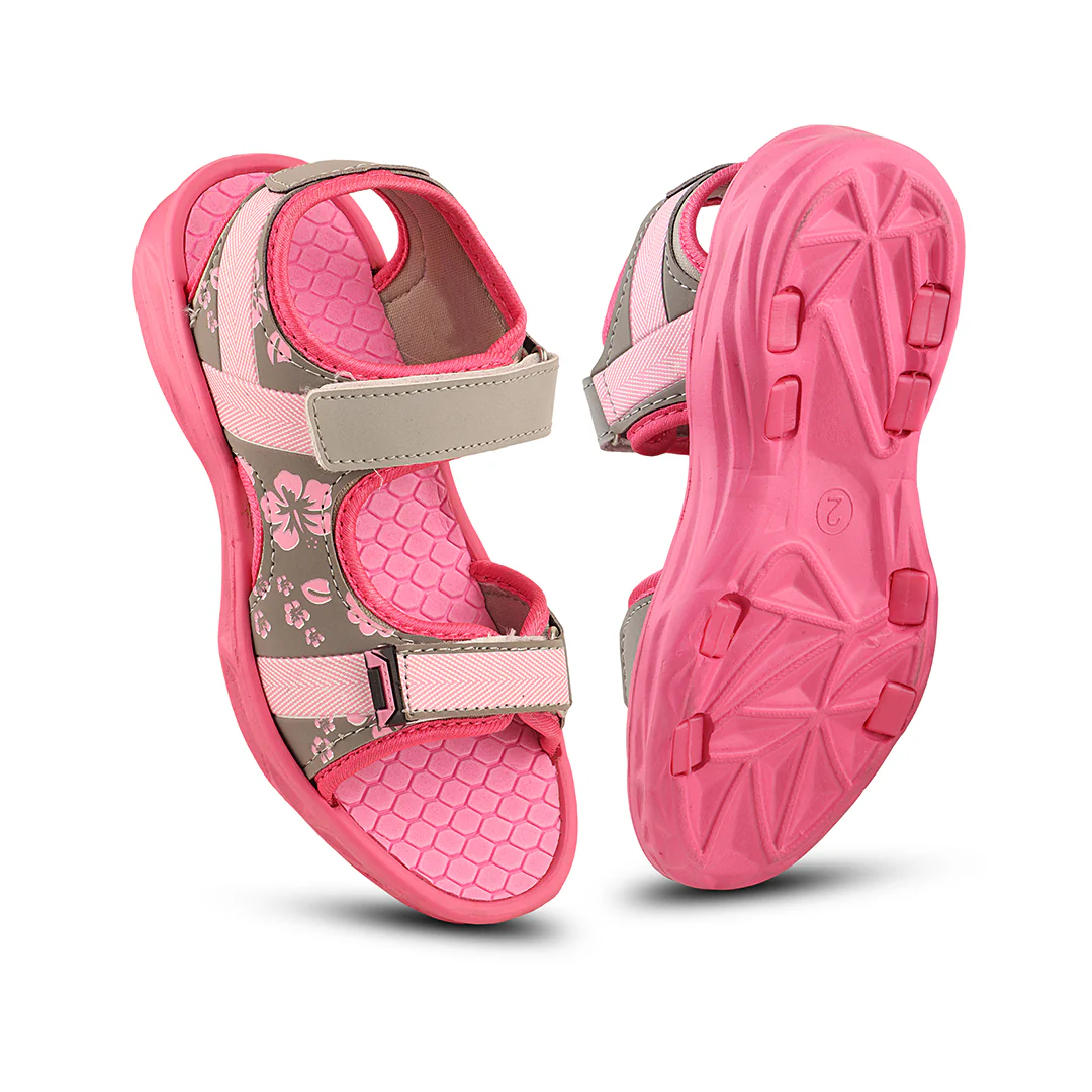 FUEL Zesty Open Toe Two Strap Sandals with Comfort Sole For Little Girls (Pink) - Image 6