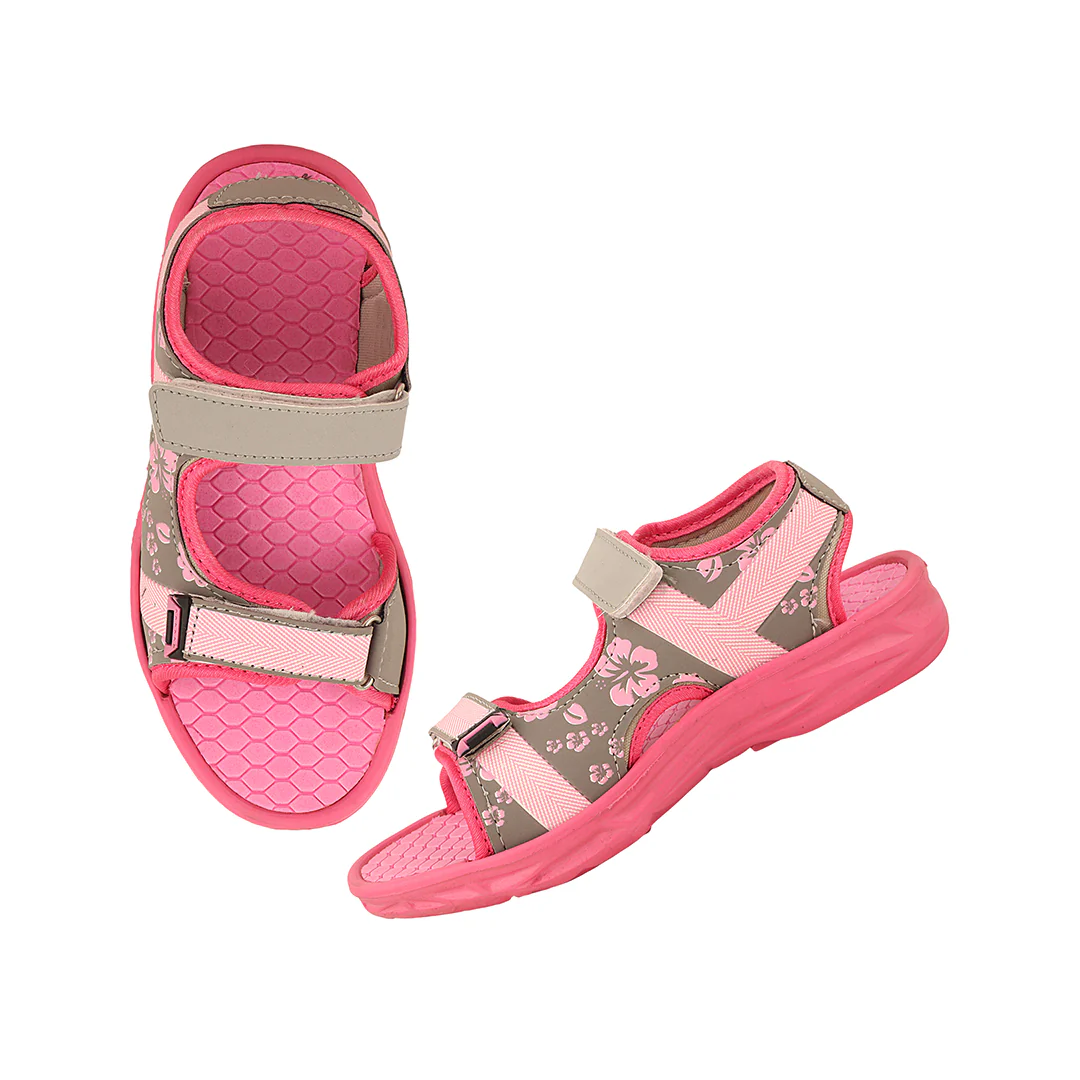 FUEL Zesty Open Toe Two Strap Sandals with Comfort Sole For Little Girls (Pink) - Image 7