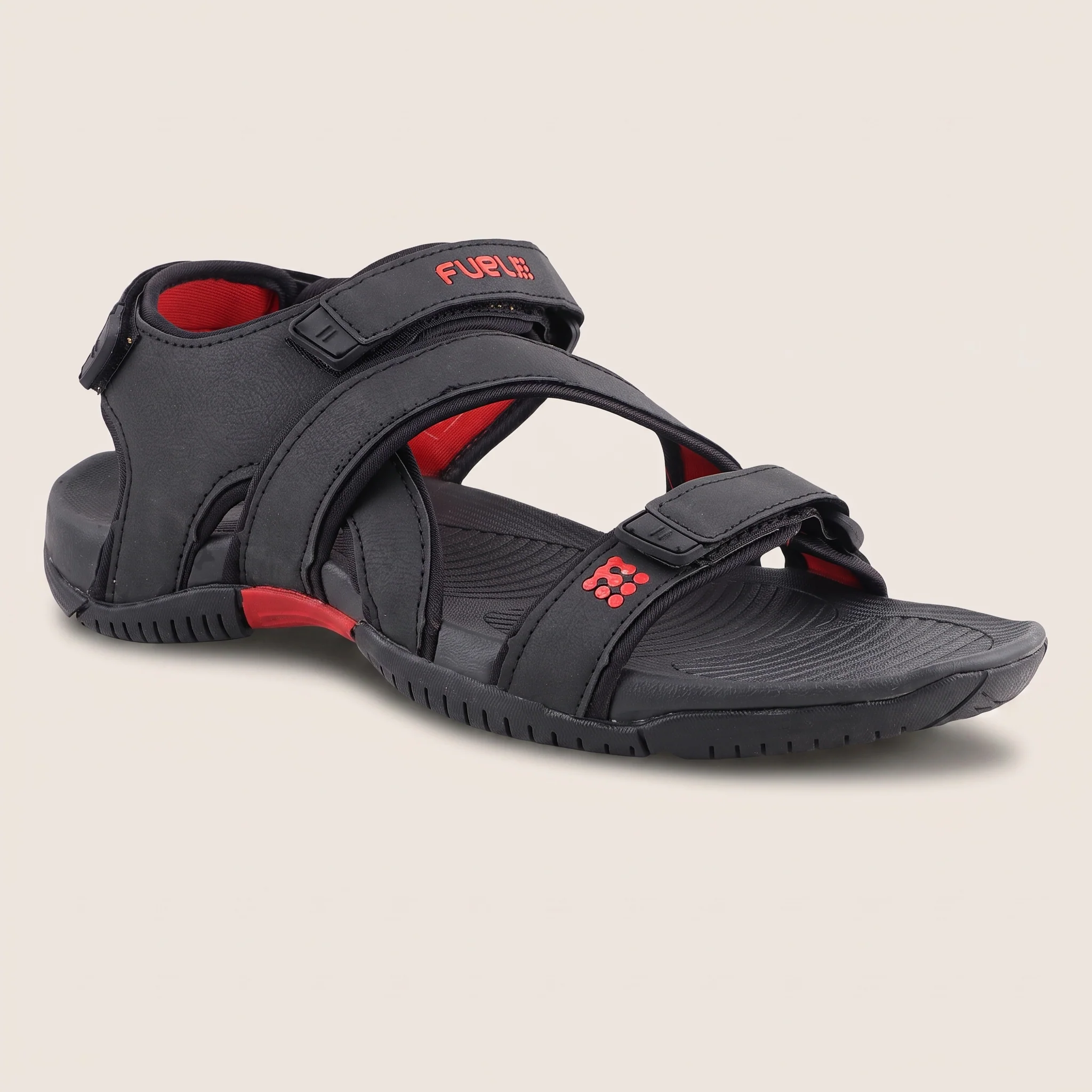FUEL Wander Light-weight Comfortable Sports Sandal for Men (Black)