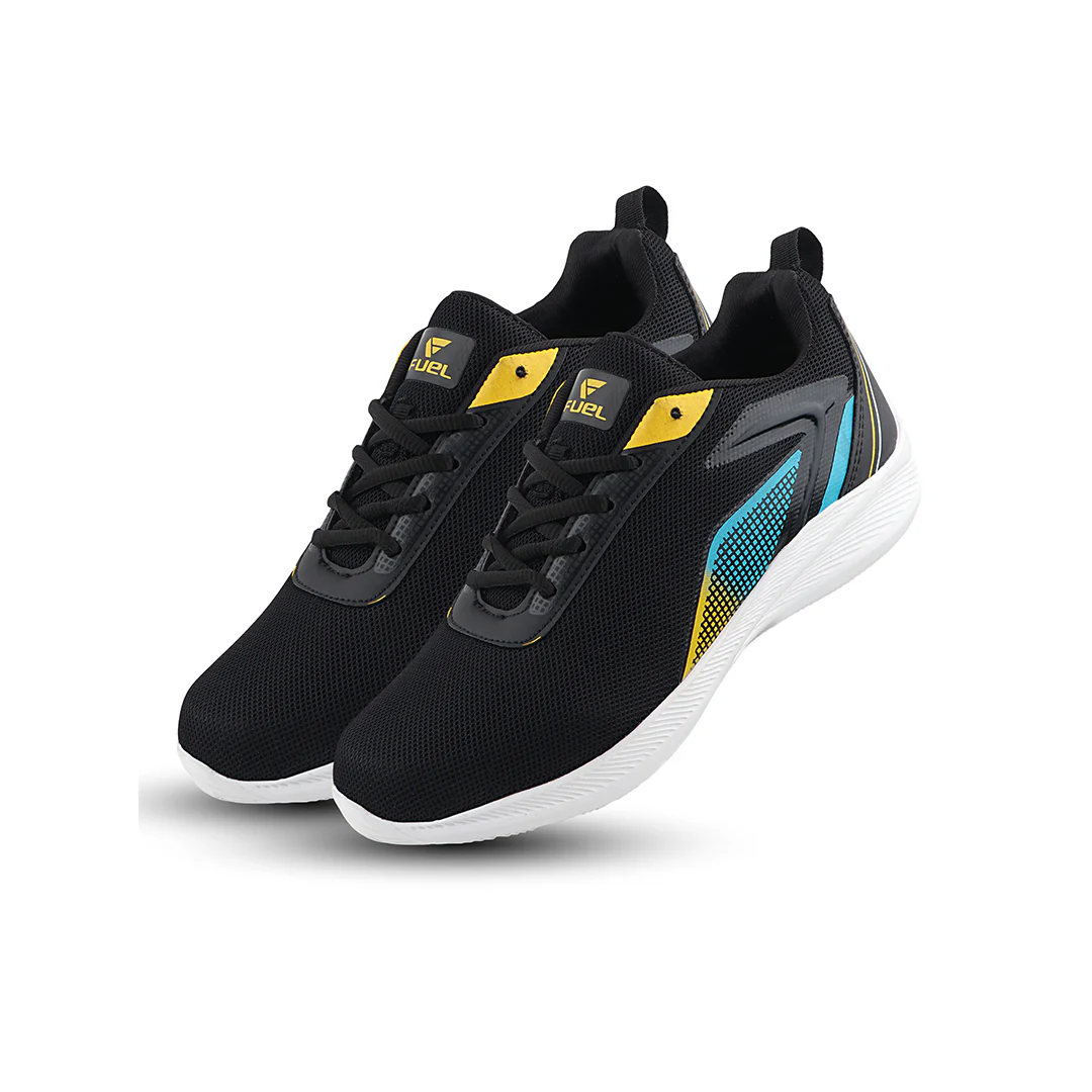 FUEL Rainbow Comfortable and light-weight Sports Shoes For Men (Black) - Image 4