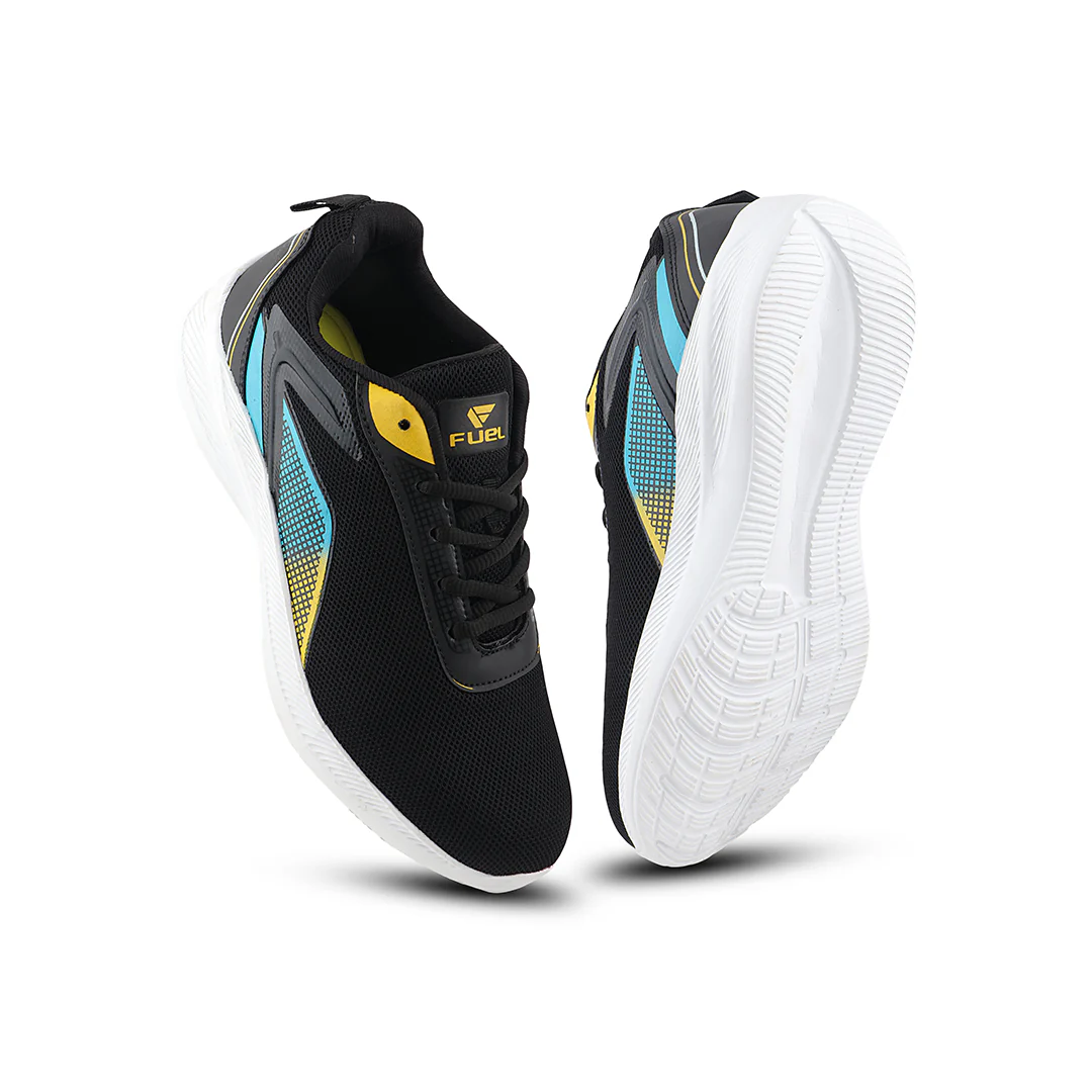FUEL Rainbow Comfortable and light-weight Sports Shoes For Men (Black) - Image 6