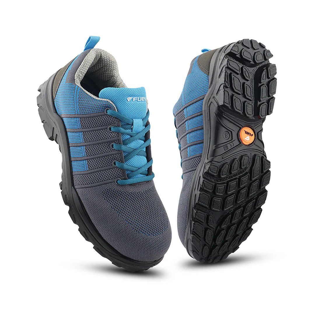 FUEL Aqua Knitted Upper in PU Sole with 200J Composite Toe Lightweight Industrial Work Safety Shoes for Men (Blue) - Image 6