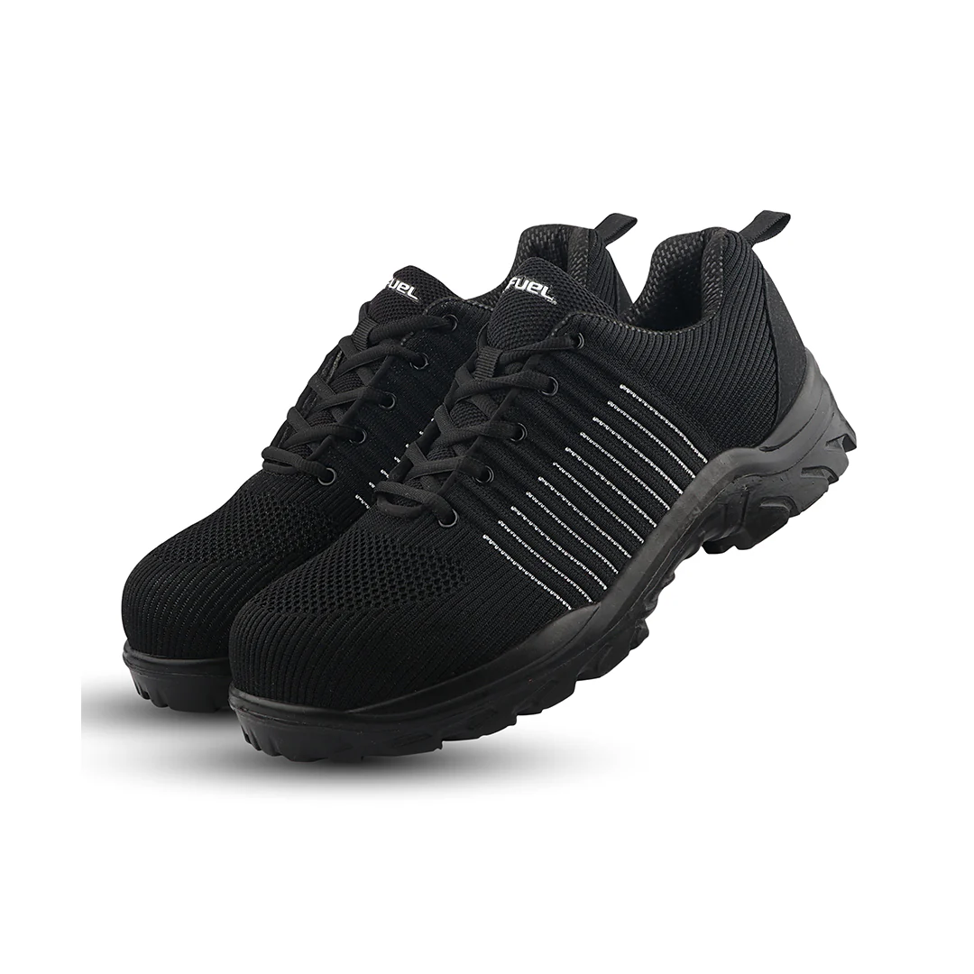 FUEL Aqua Knitted Upper in  PU Sole with 200J Composite Toe Lightweight Industrial Work Safety Shoes for Men (Black) - Image 4