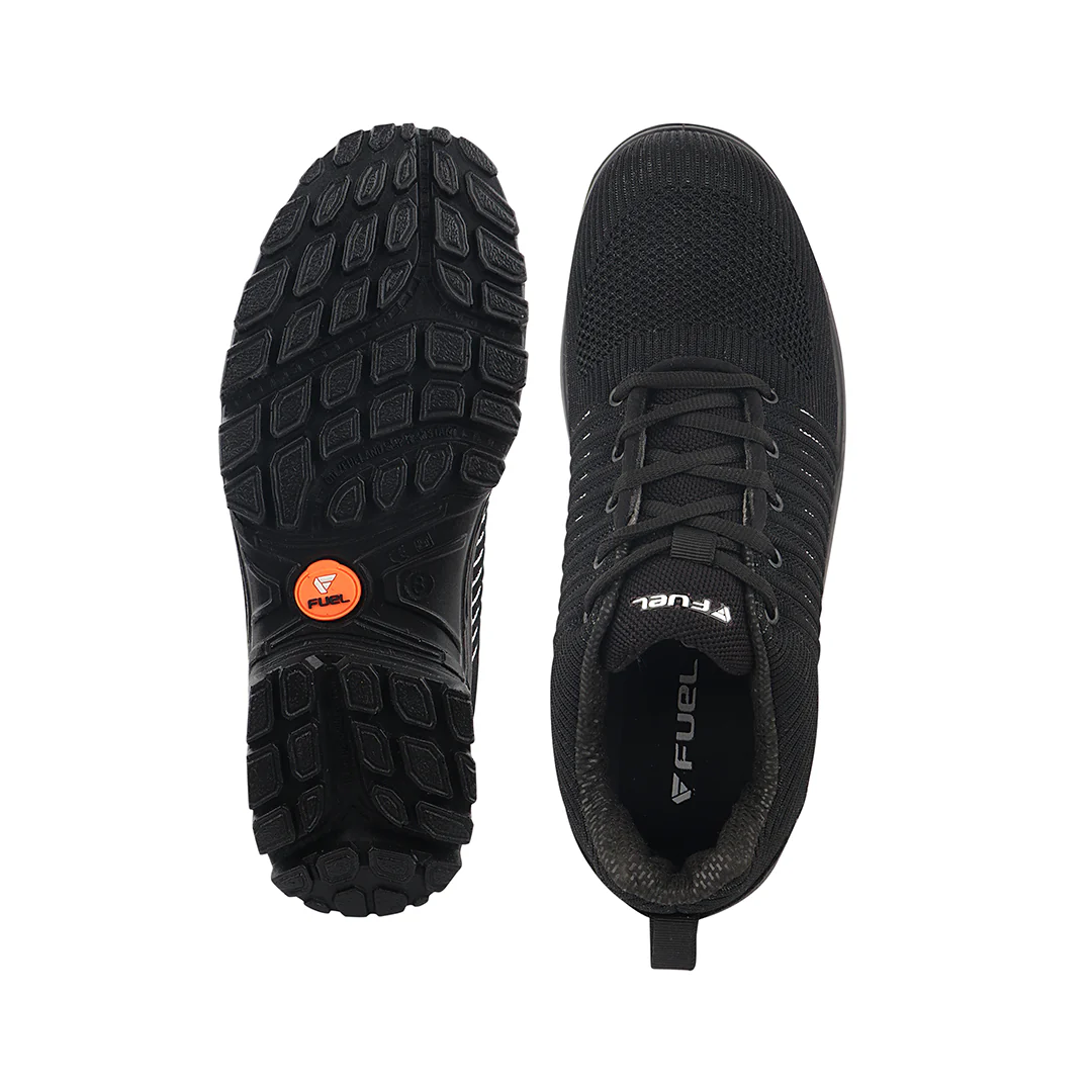 FUEL Aqua Knitted Upper in  PU Sole with 200J Composite Toe Lightweight Industrial Work Safety Shoes for Men (Black) - Image 5