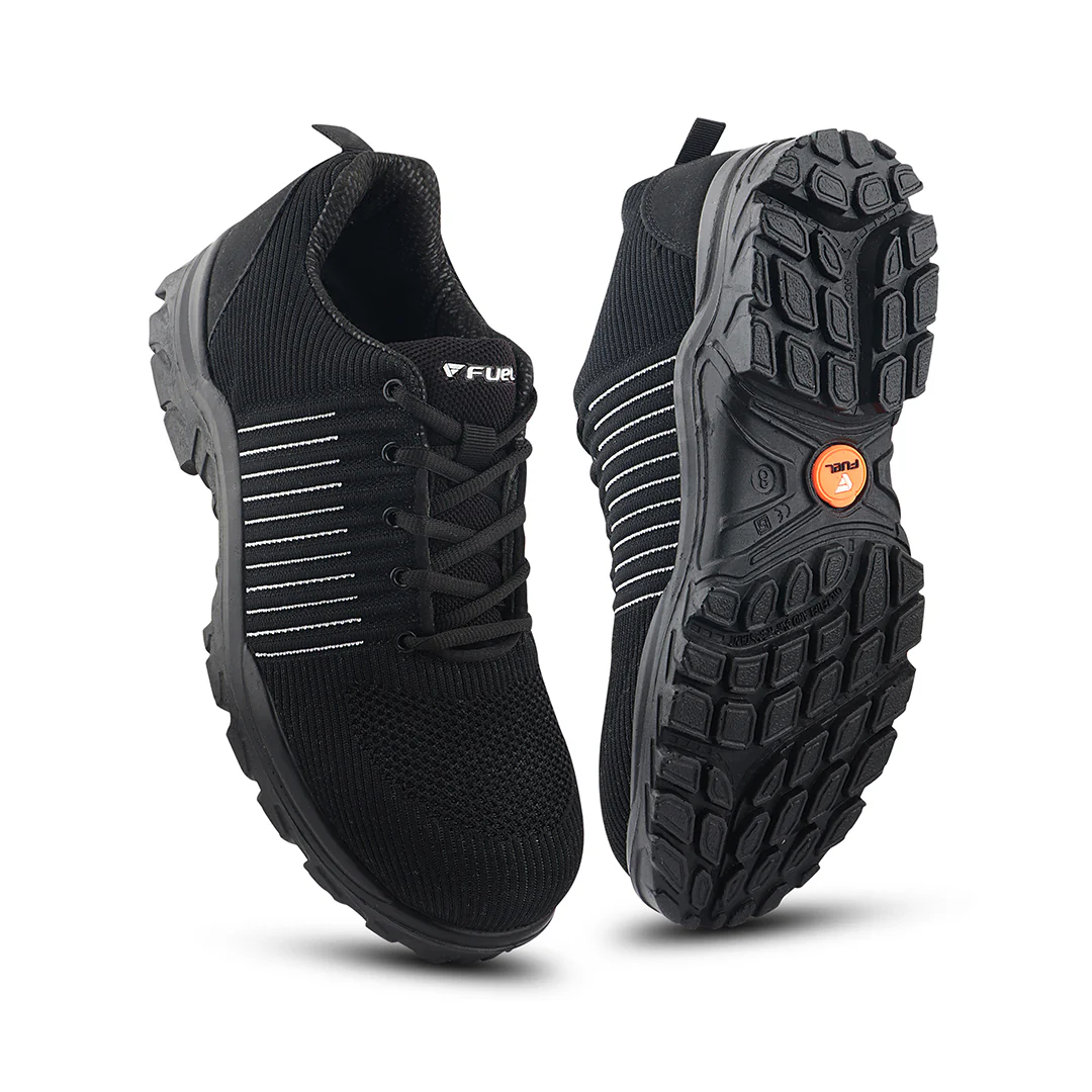 FUEL Aqua Knitted Upper in  PU Sole with 200J Composite Toe Lightweight Industrial Work Safety Shoes for Men (Black) - Image 6