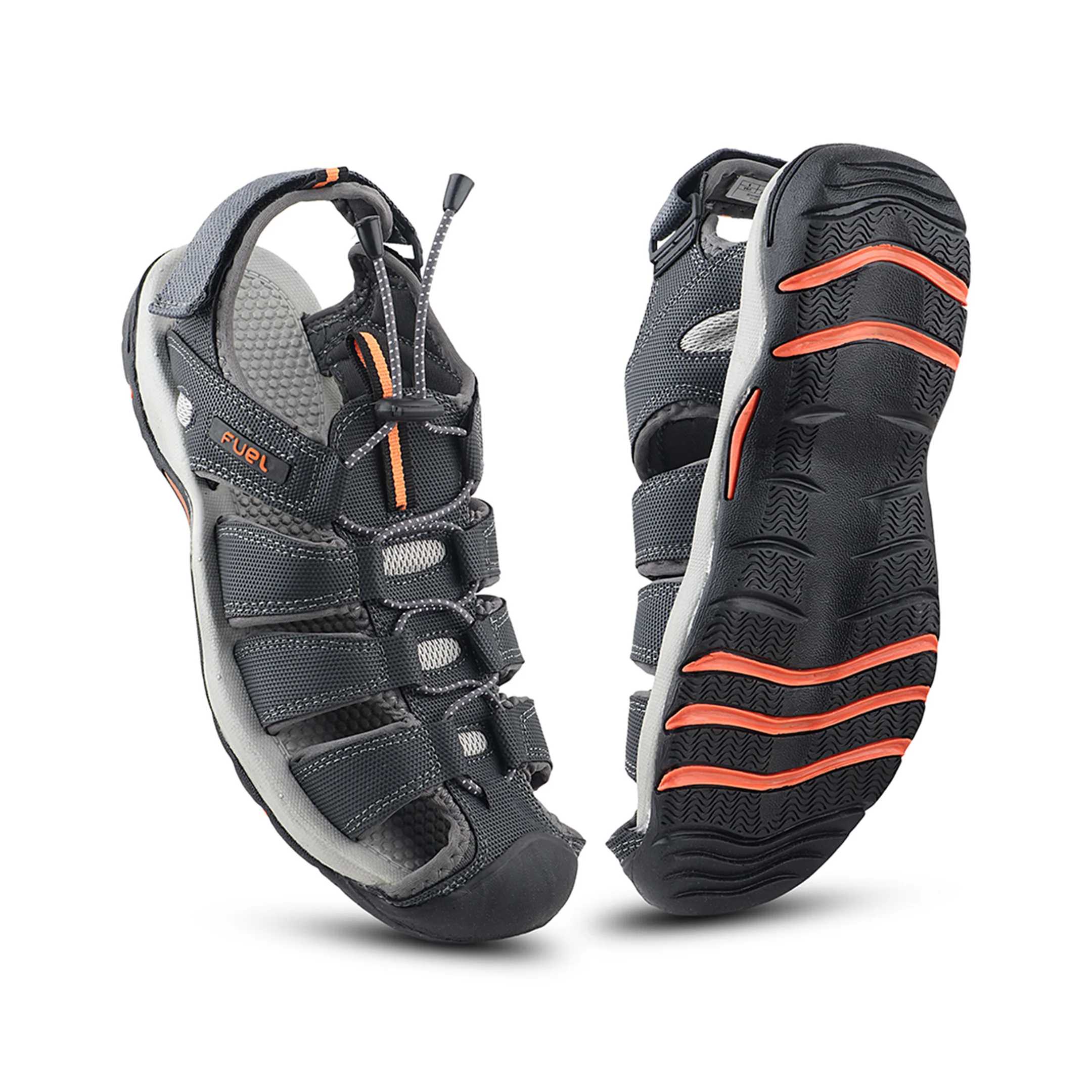 FUEL Soldier-08 Fisherman Protective Toe Cap Sandals for Men (Grey) - Image 8