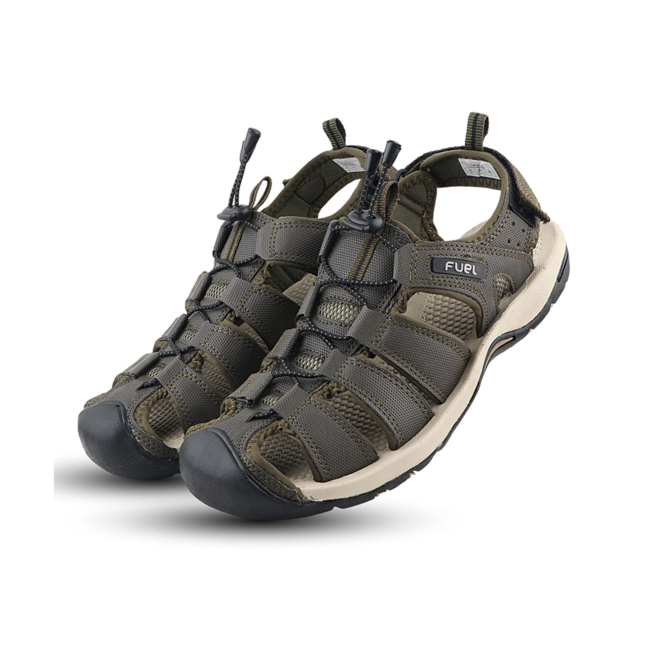 FUEL Soldier-08 Fisherman Protective Toe Cap Sandals for Men (Olive) - Image 5