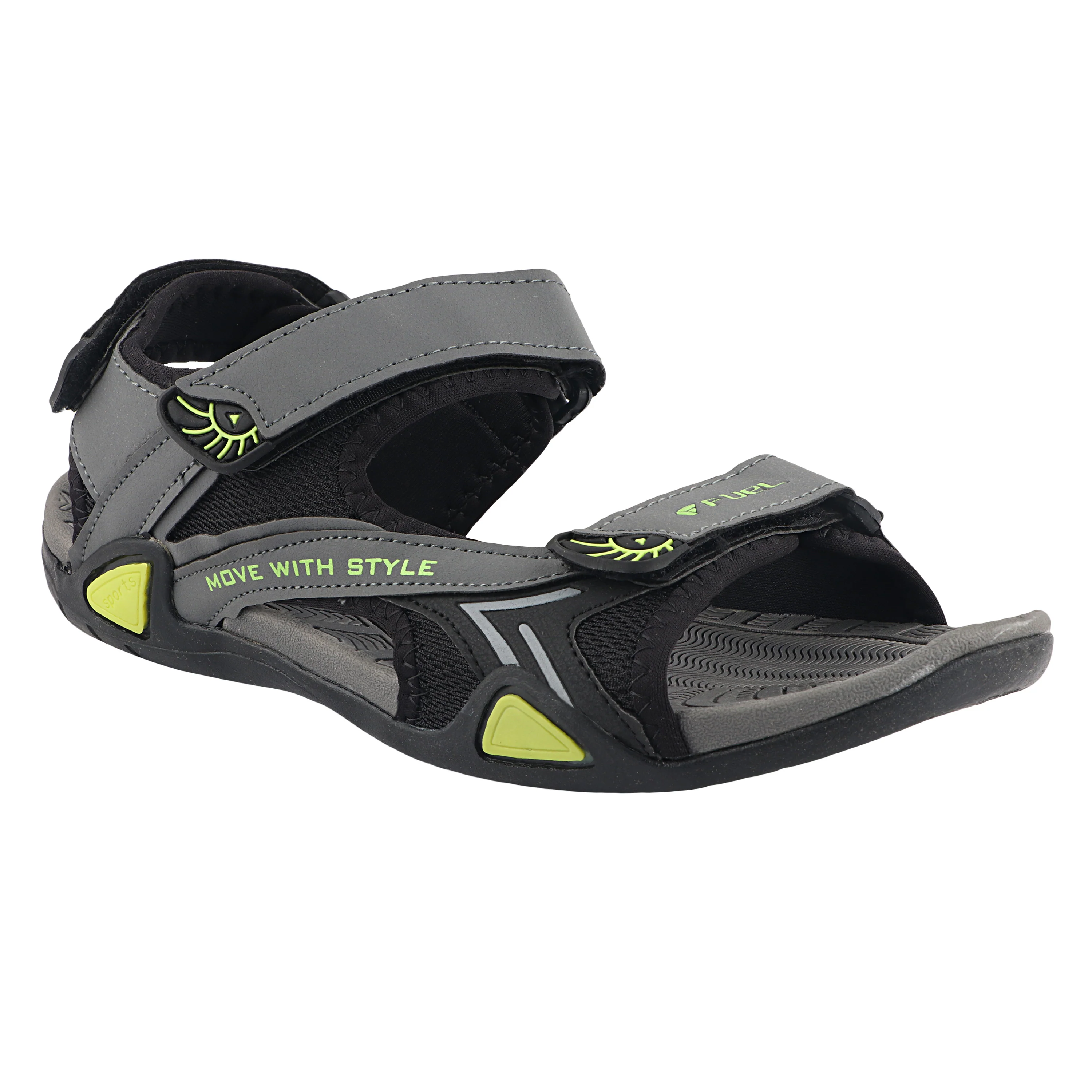 FUEL Victor Casual Sports Sandals For Men's (Grey) - Image 3