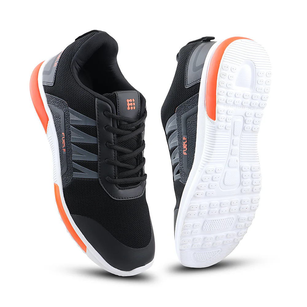 FUEL Polo Active Sport Shoe for Everyday in Mesh For Men's (Black) - Image 6