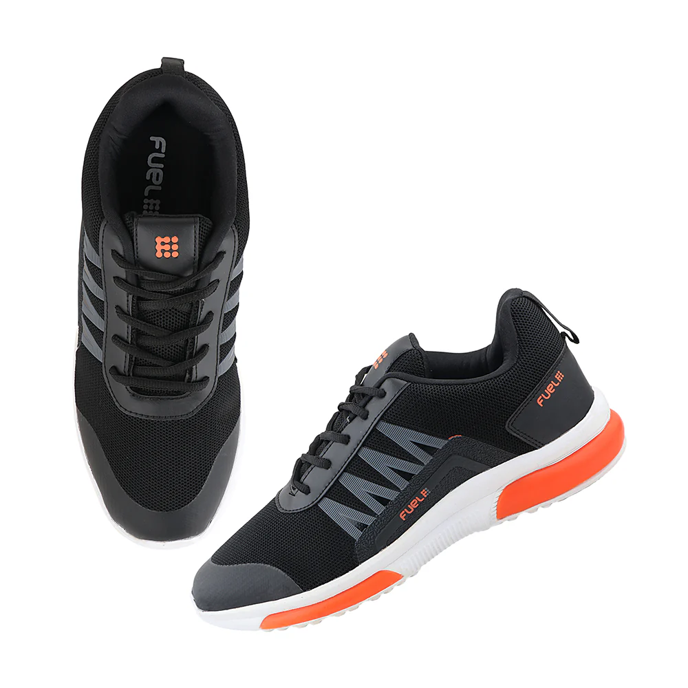 FUEL Polo Active Sport Shoe for Everyday in Mesh For Men's (Black) - Image 7