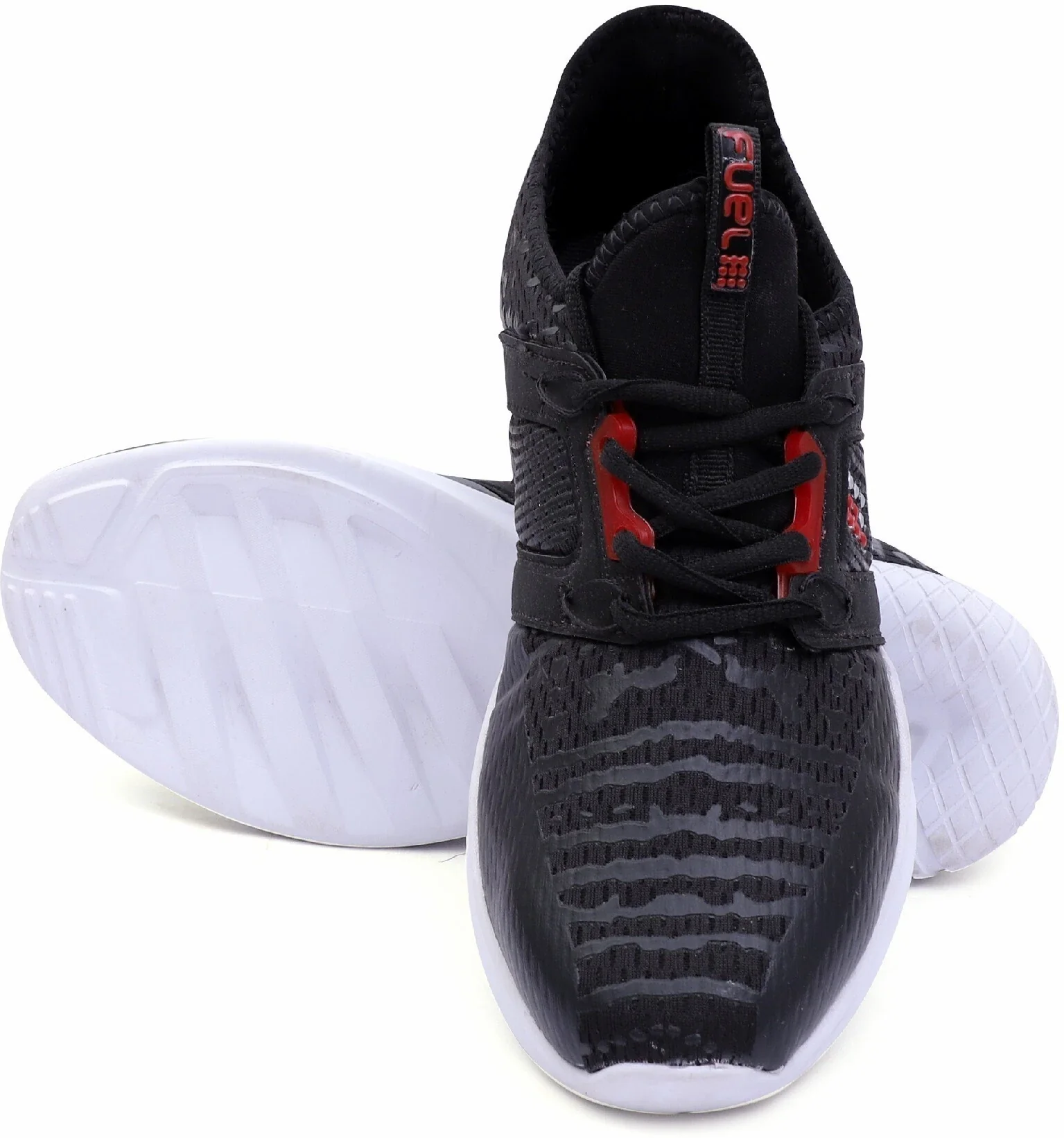 FUEL Wings Breathable Mesh Upper & Cushioned Comfort Running Sports Shoes For Men's (Black) - Image 5